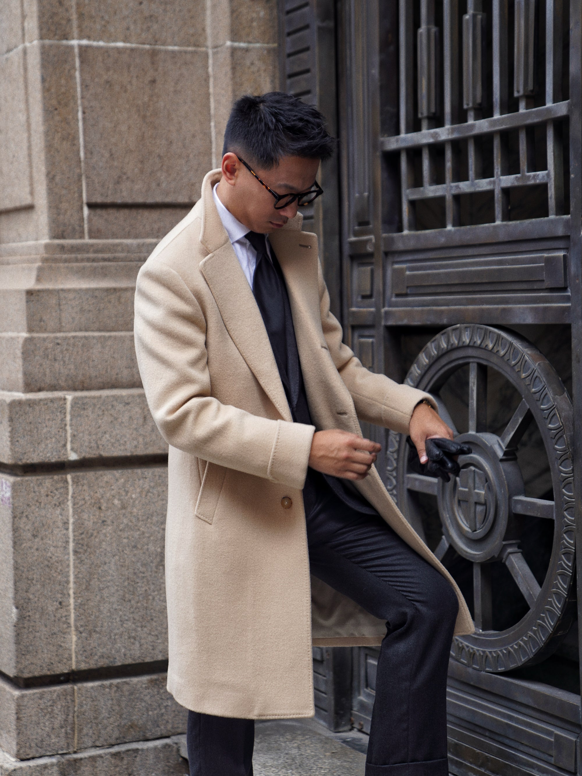 Light Camel Wool Chesterfield Coat #852