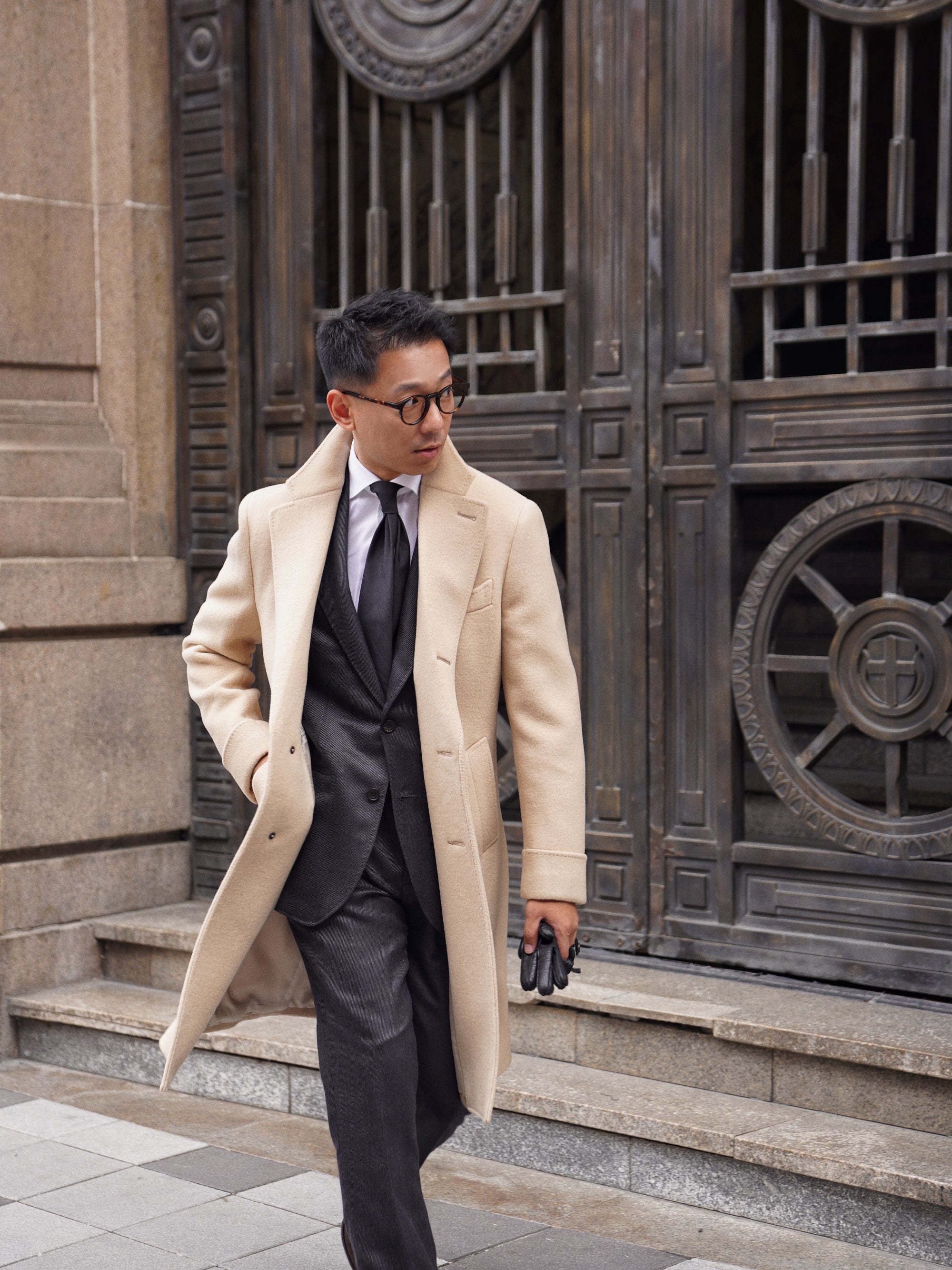 Light Camel Wool Chesterfield Coat #852