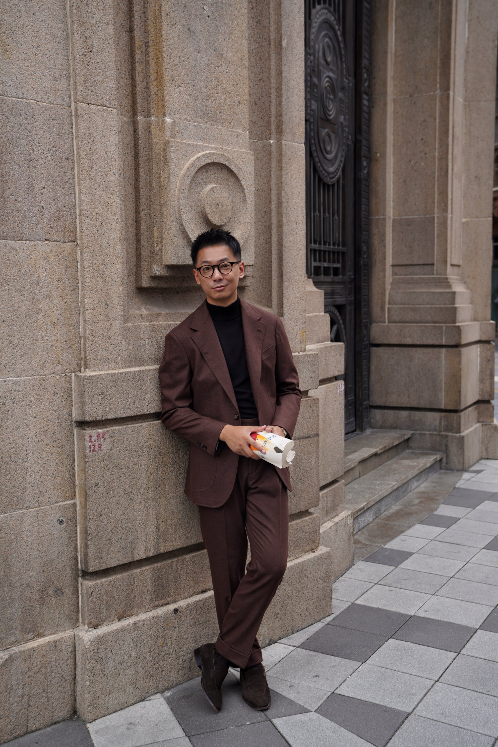 MTO Brick Red Worsted Flannel Suit #635