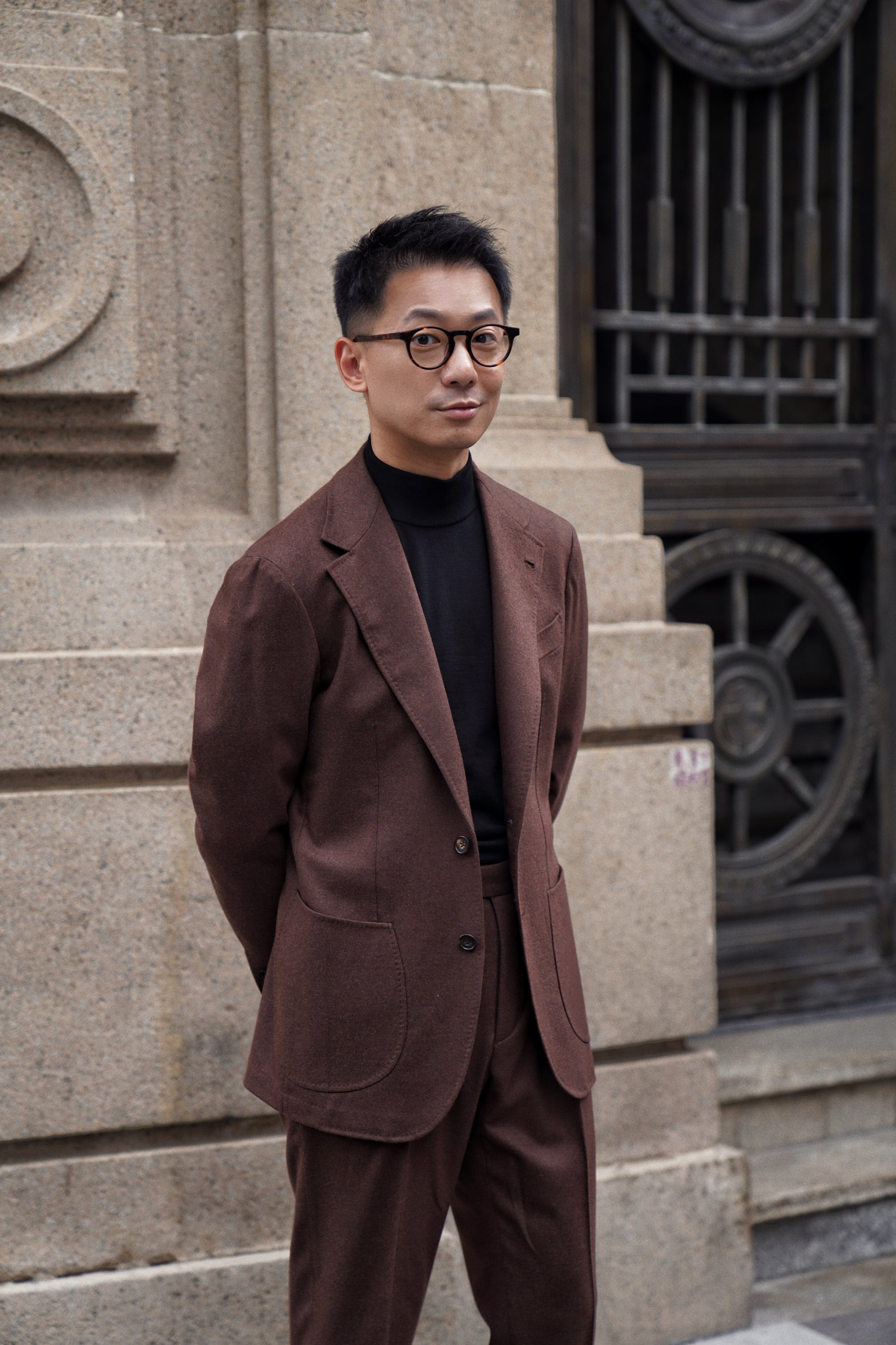 MTO Brick Red Worsted Flannel Suit #635