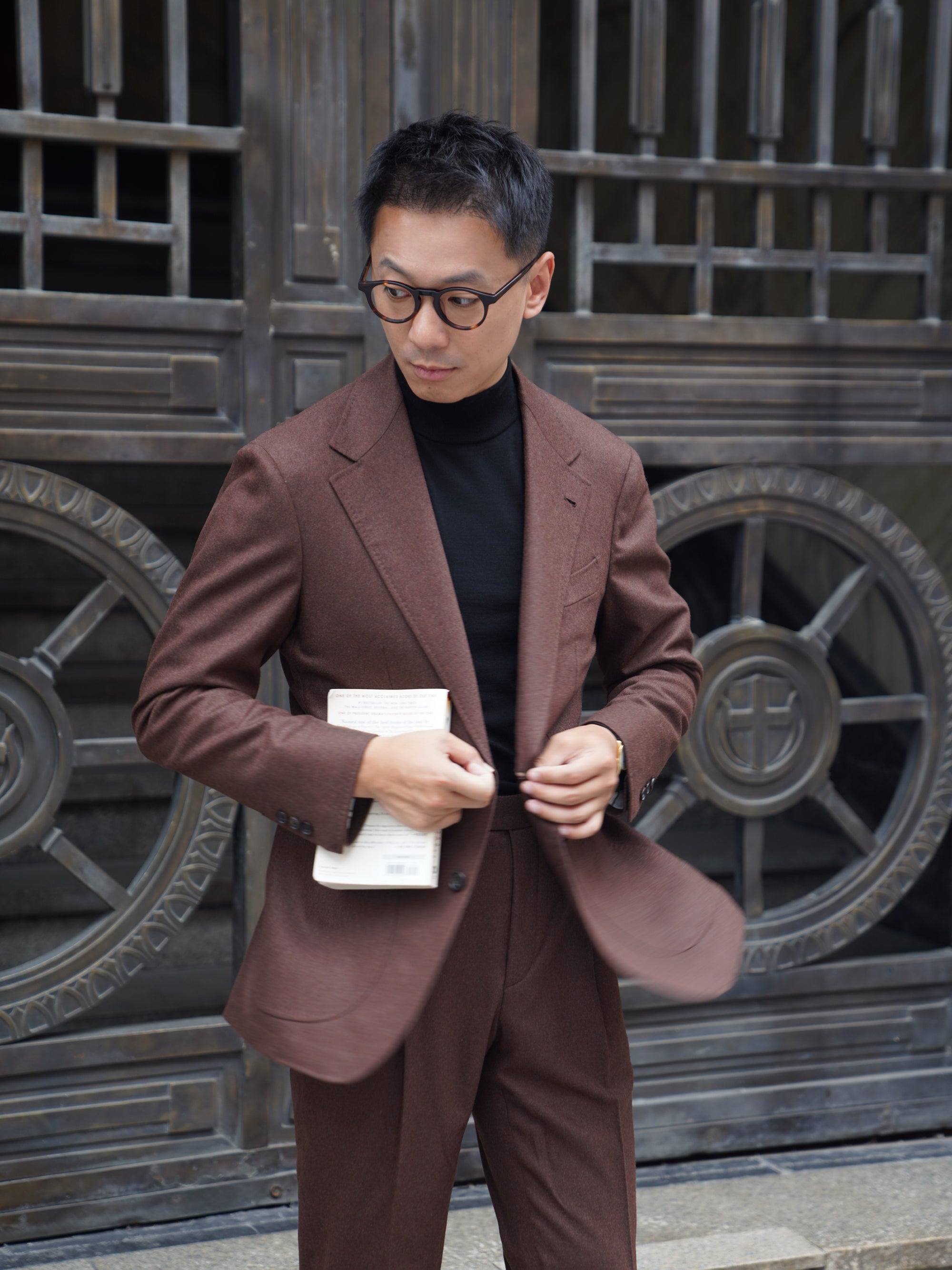 MTO Brick Red Worsted Flannel Suit #635