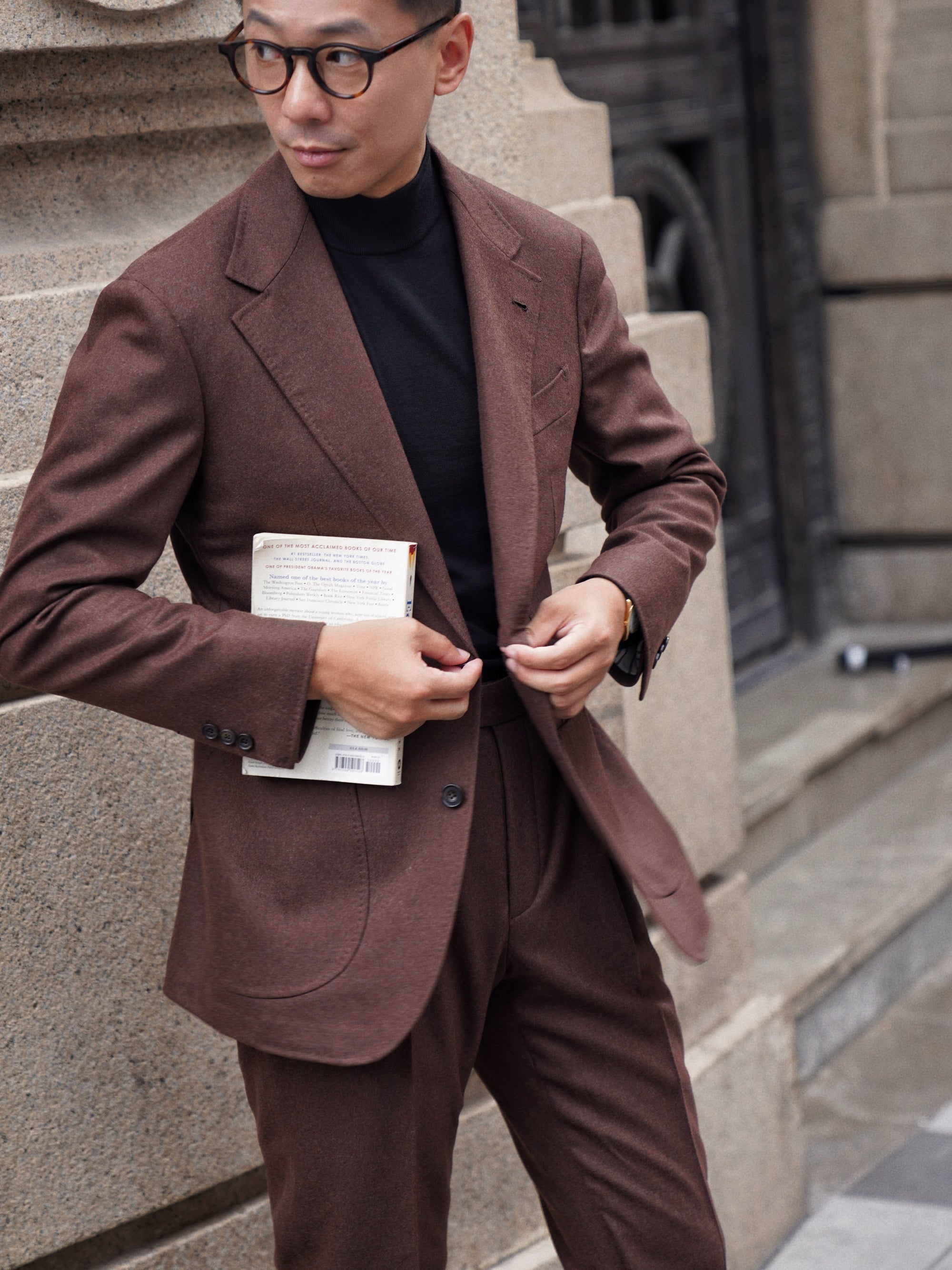 MTO Brick Red Worsted Flannel Suit #635
