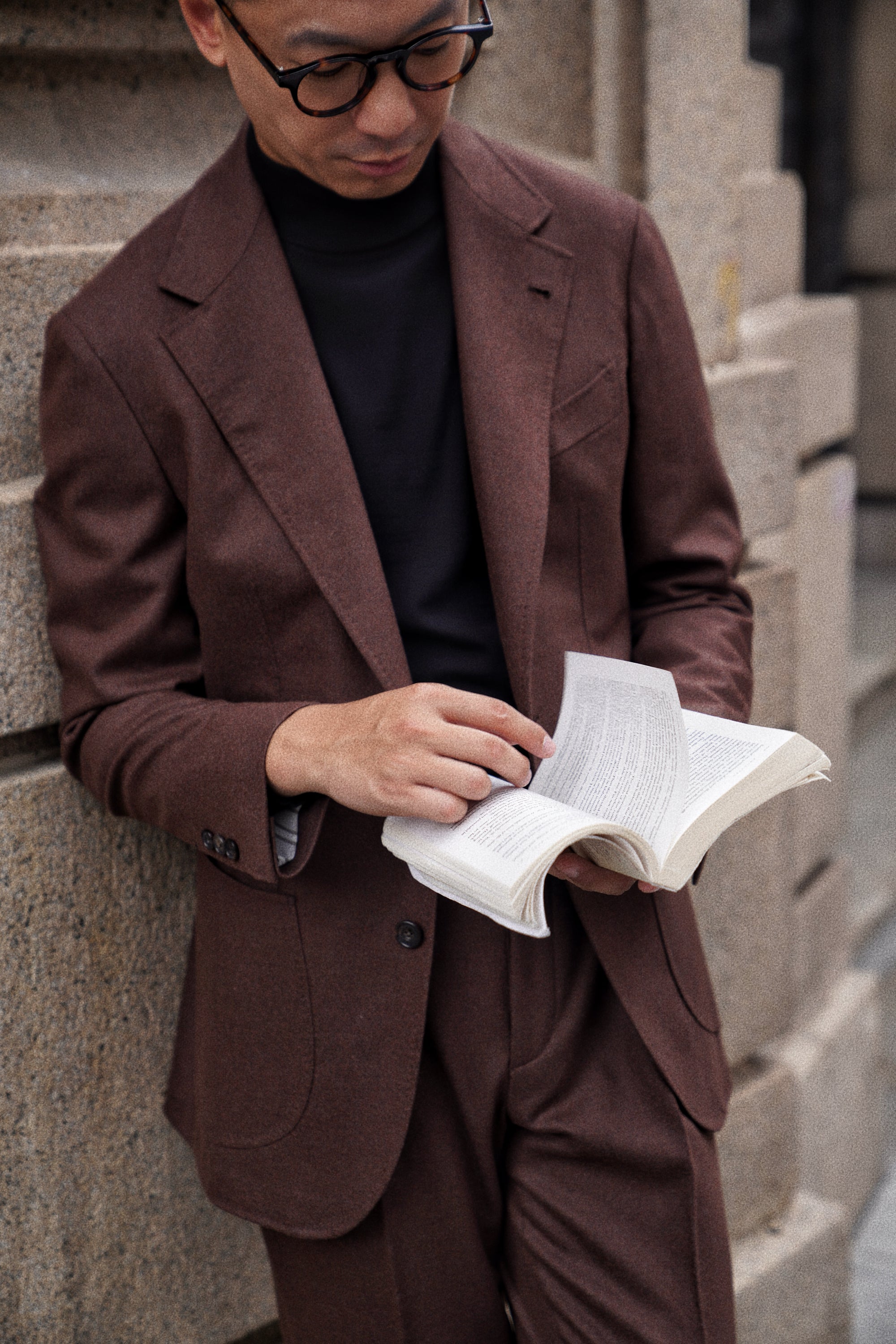 MTO Brick Red Worsted Flannel Suit #635