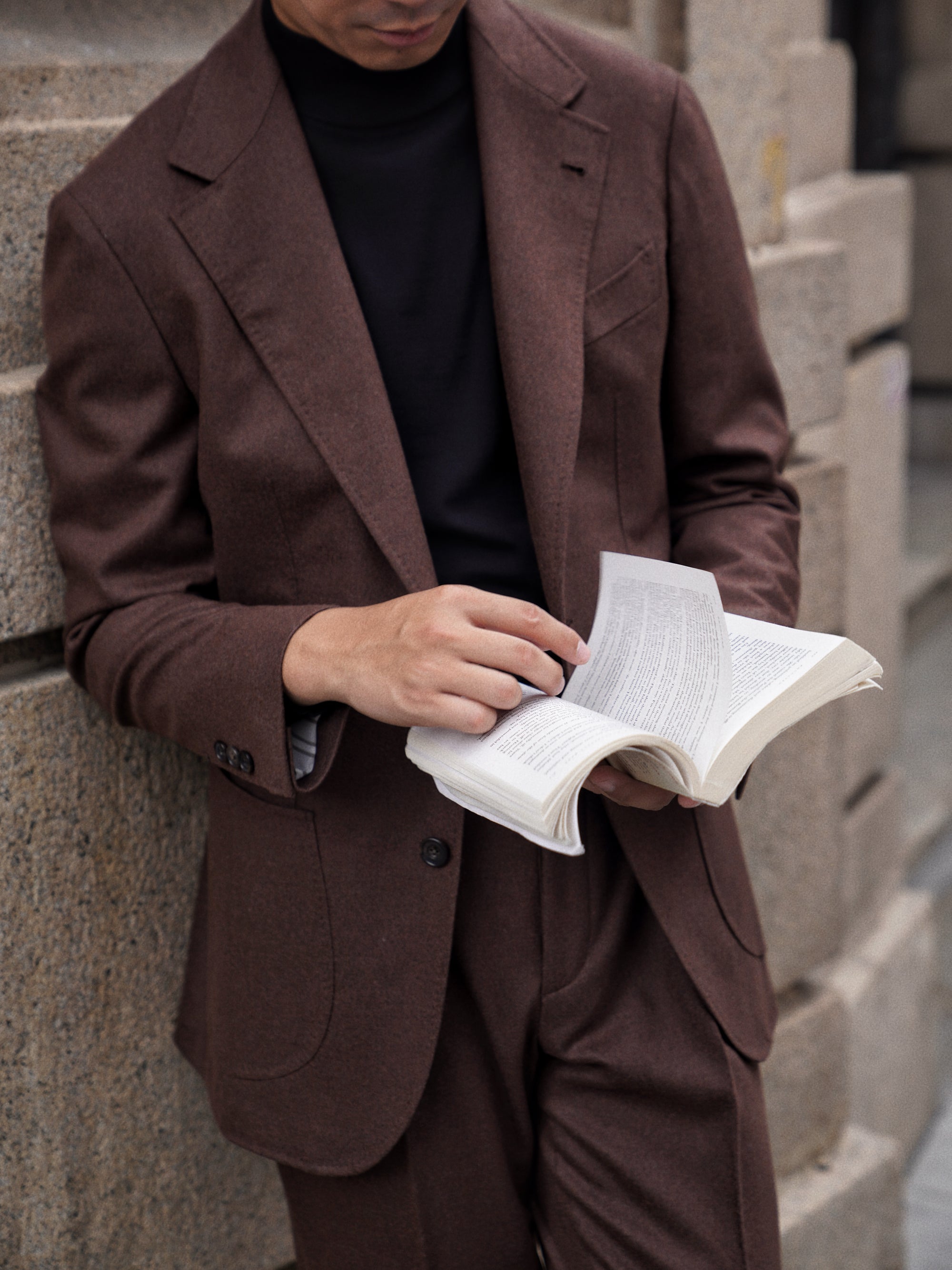 MTO Brick Red Worsted Flannel Suit #635