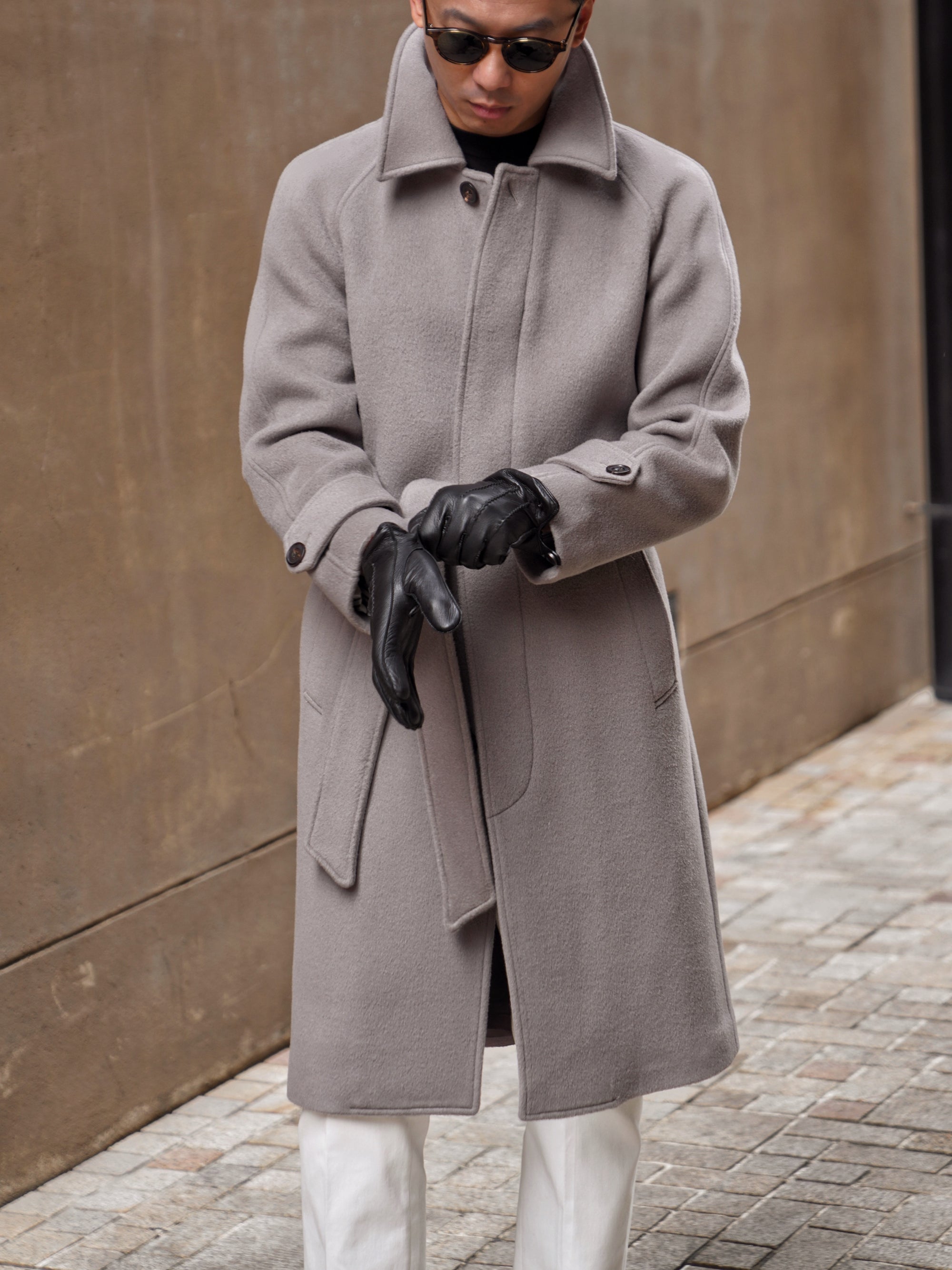 Violet Grey Wool Balmacaan Coat #853