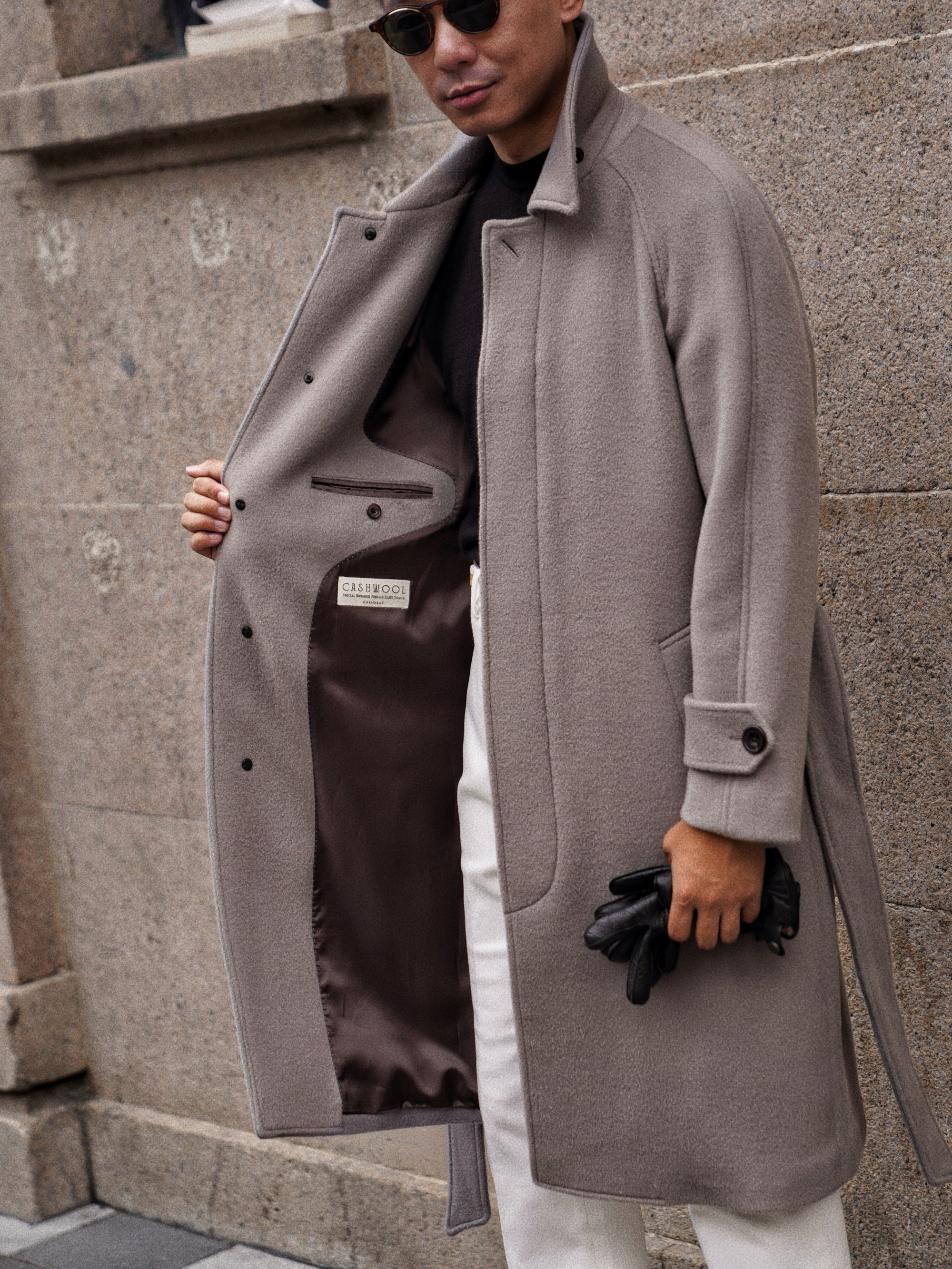 Violet Grey Wool Balmacaan Coat #853
