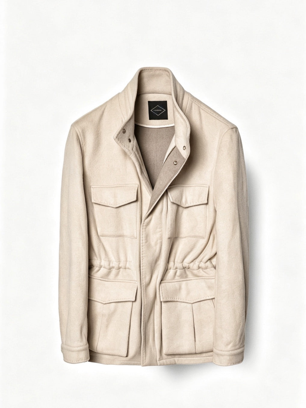 Beige Camel Wool Silk M65 Jacket #329