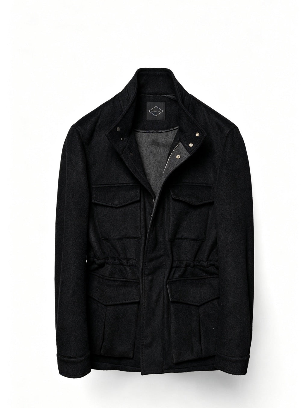 Black Wool Silk M65 Jacket #377
