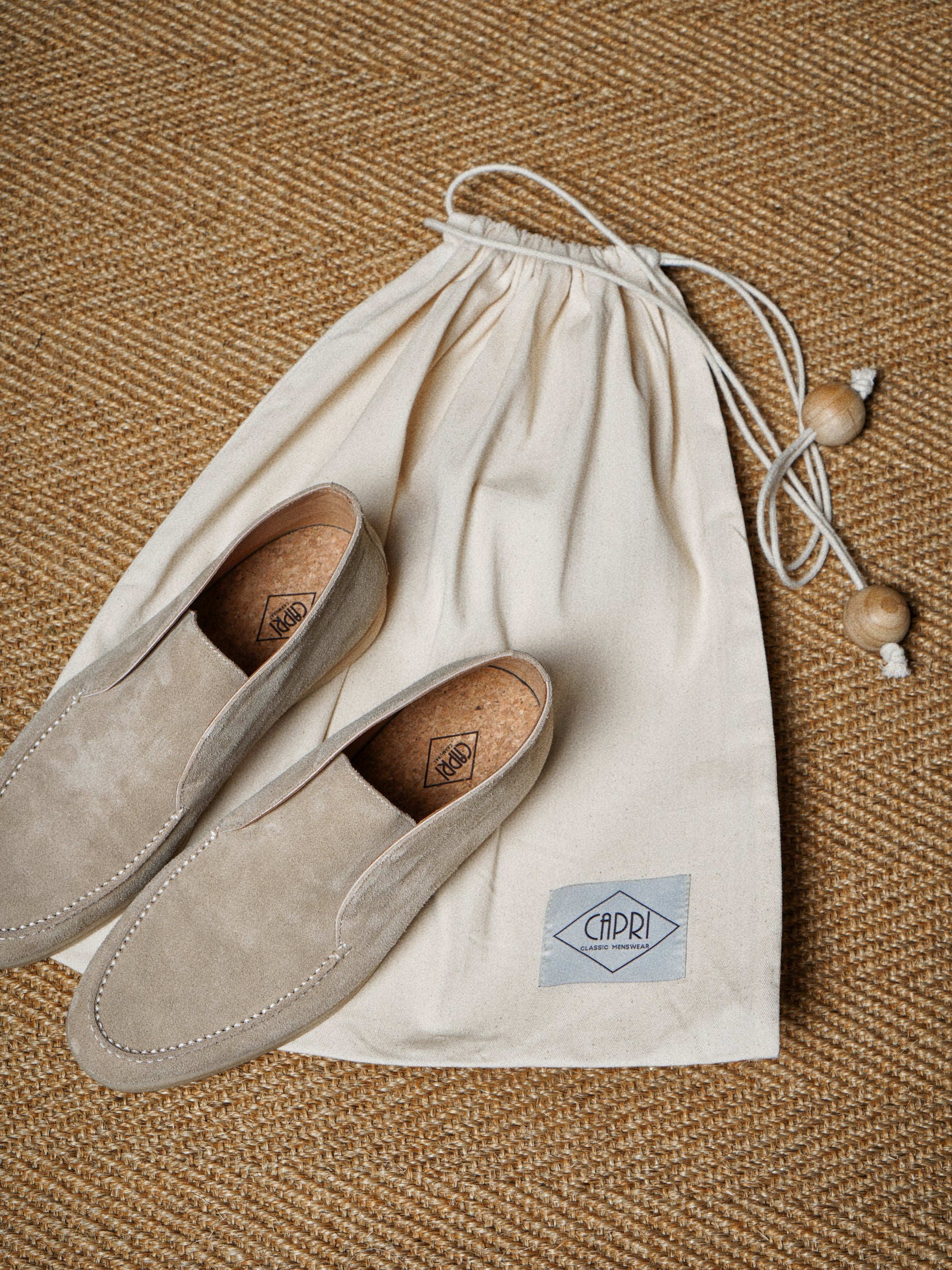 Beige Calf Suede Chukka