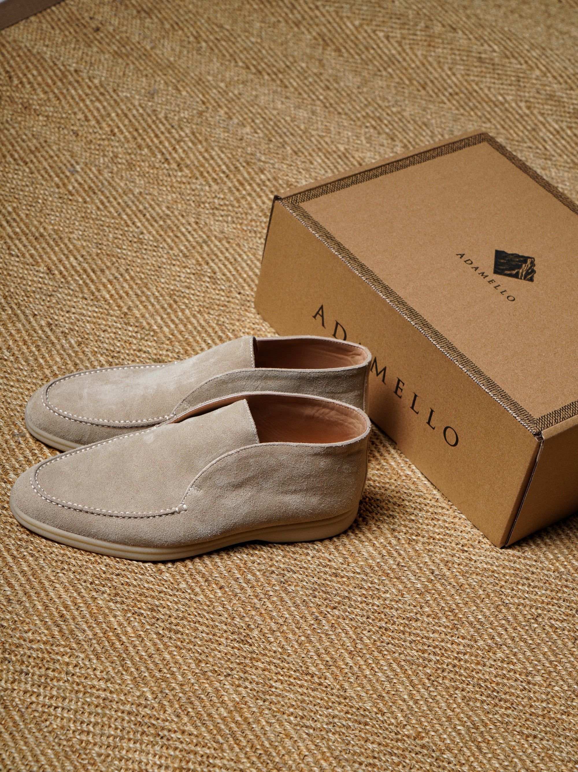 Beige Calf Suede Chukka