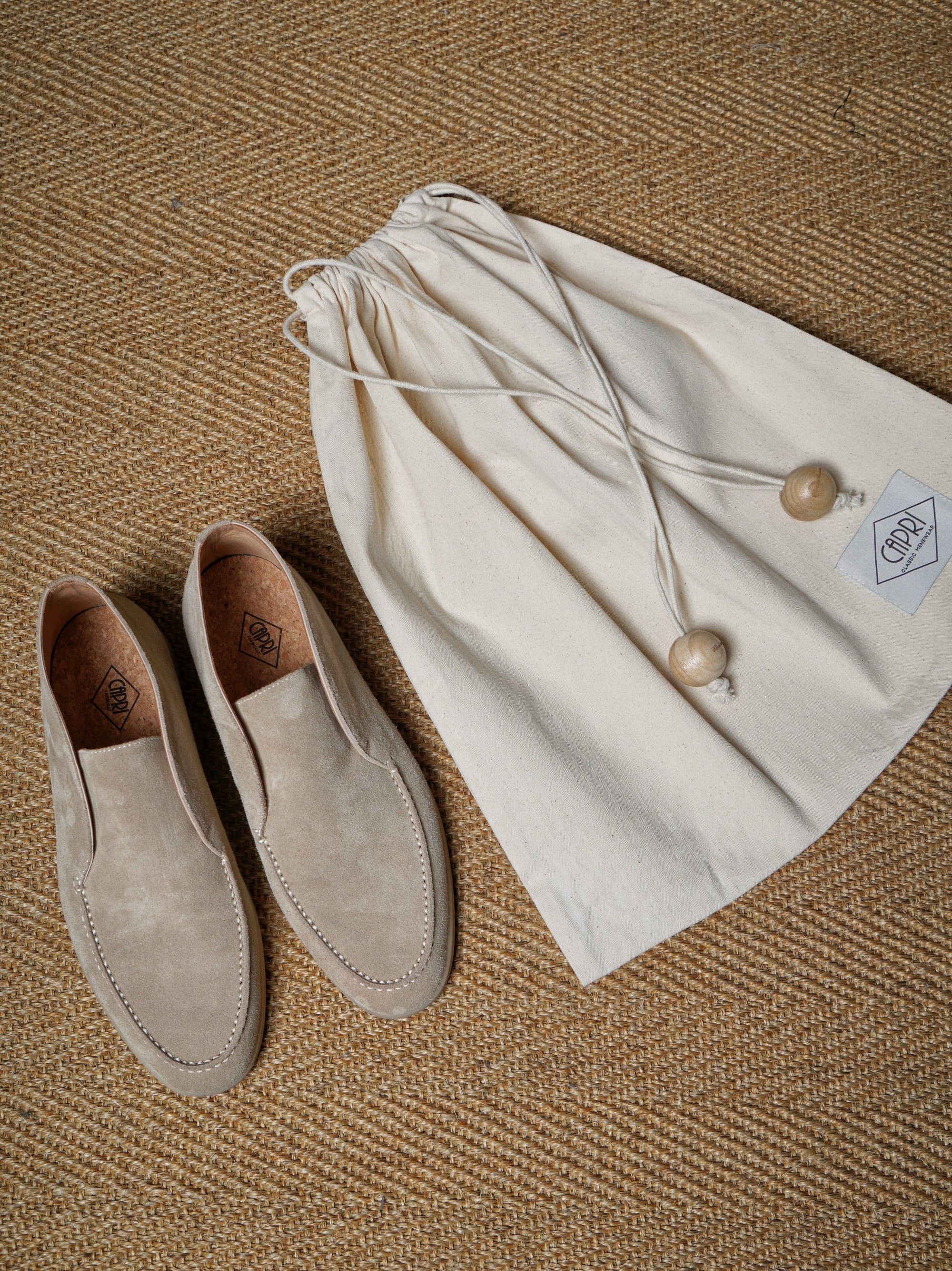 Beige Calf Suede Chukka