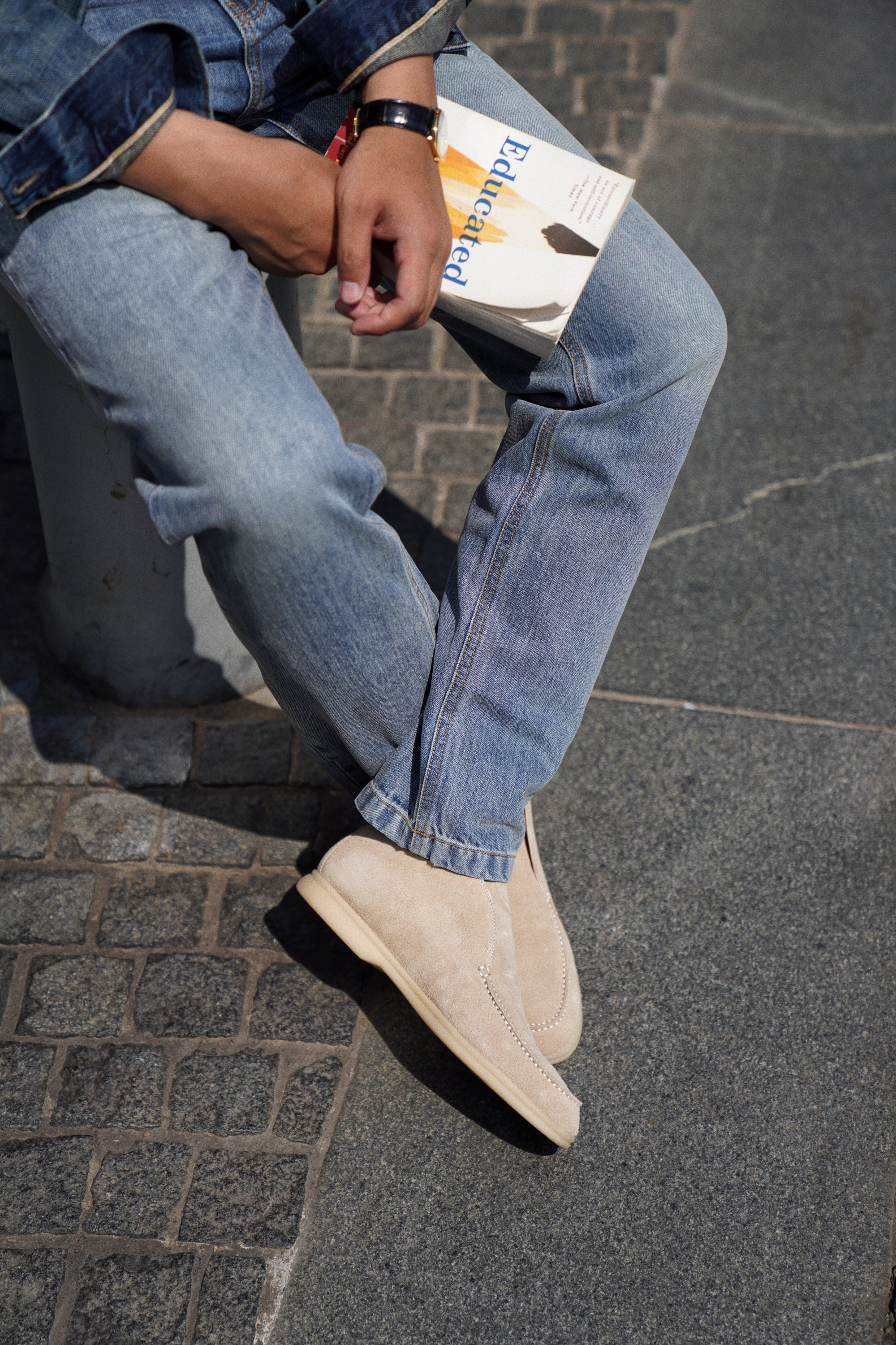 Beige Calf Suede Chukka