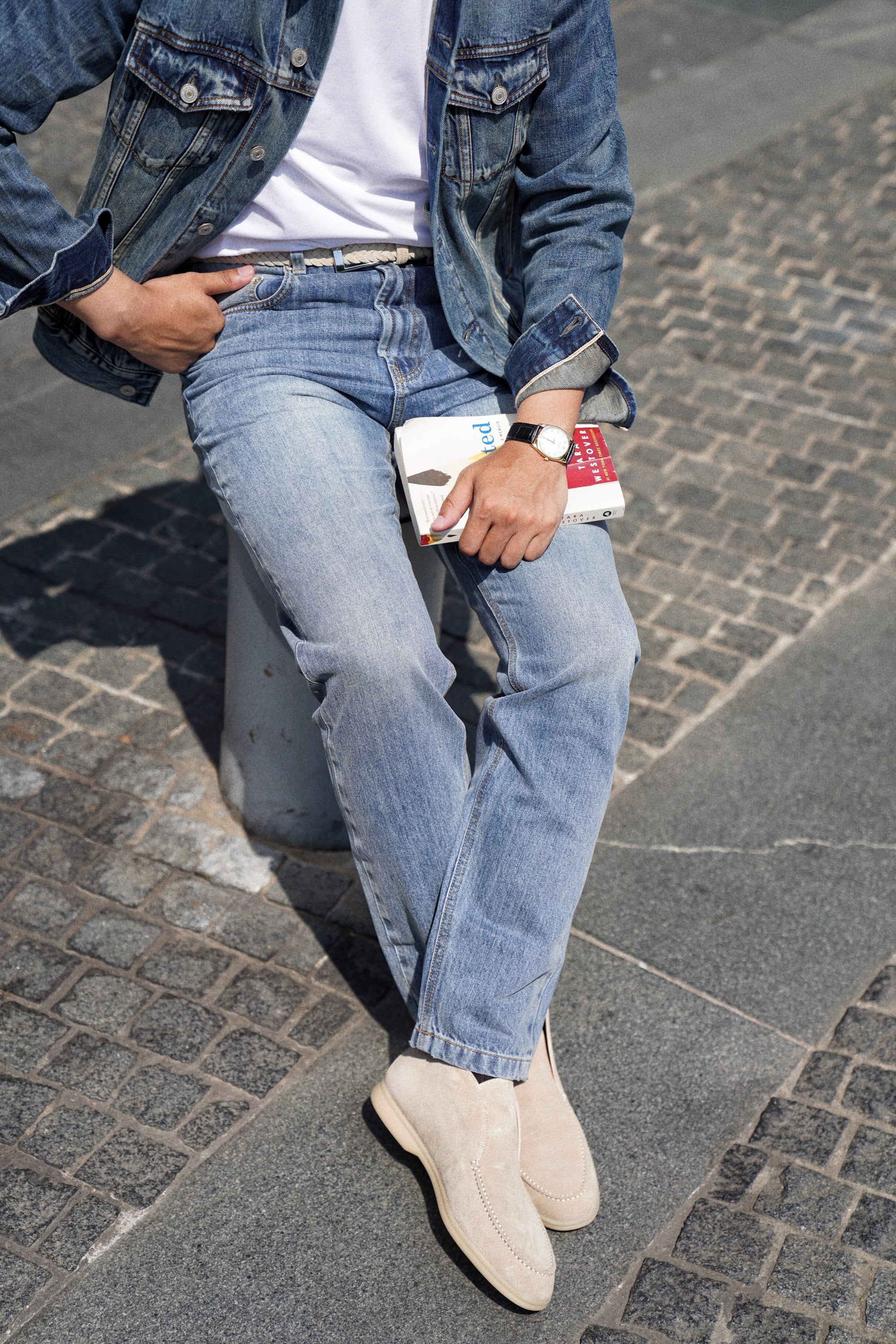 Beige Calf Suede Chukka