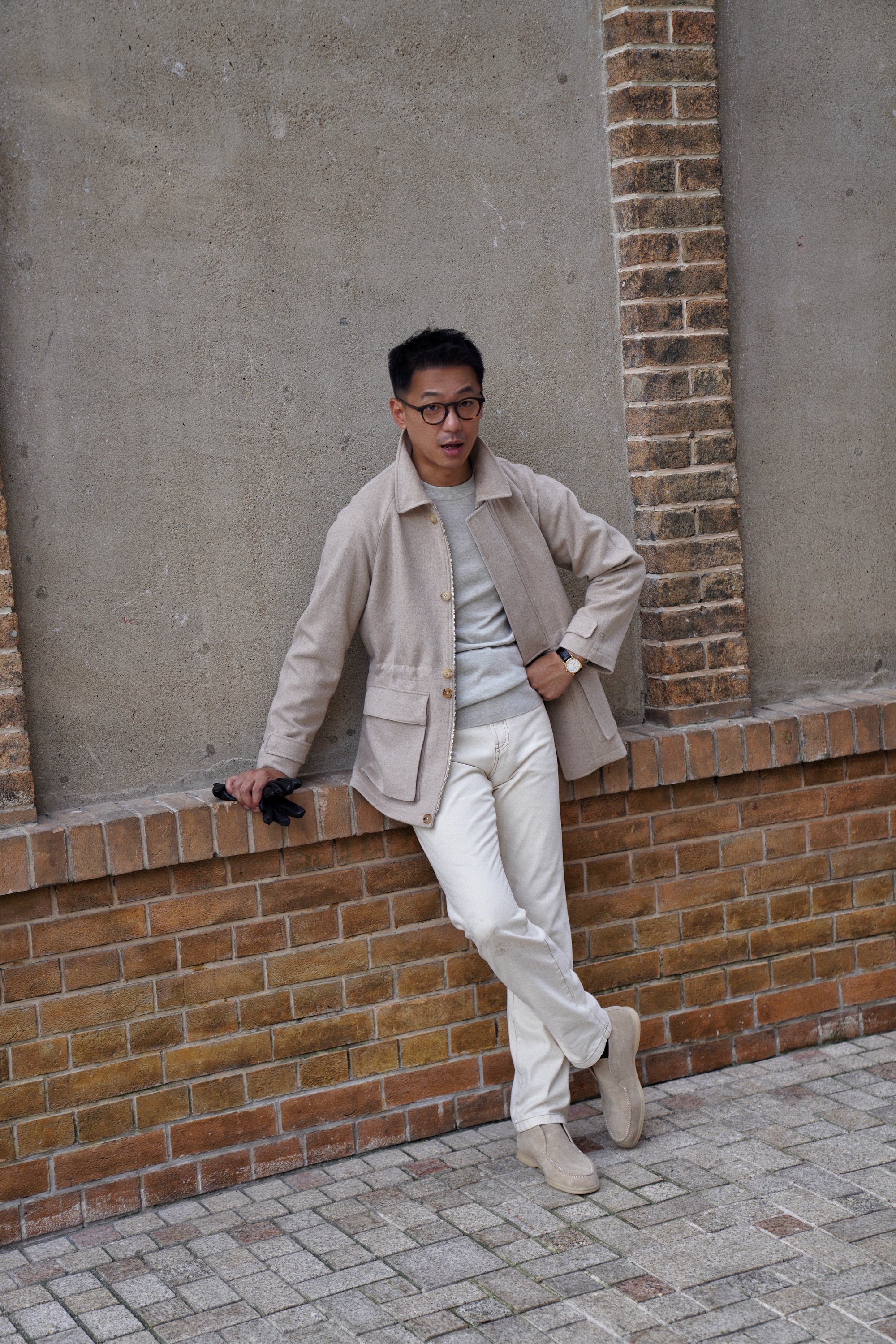 Beige Calf Suede Chukka