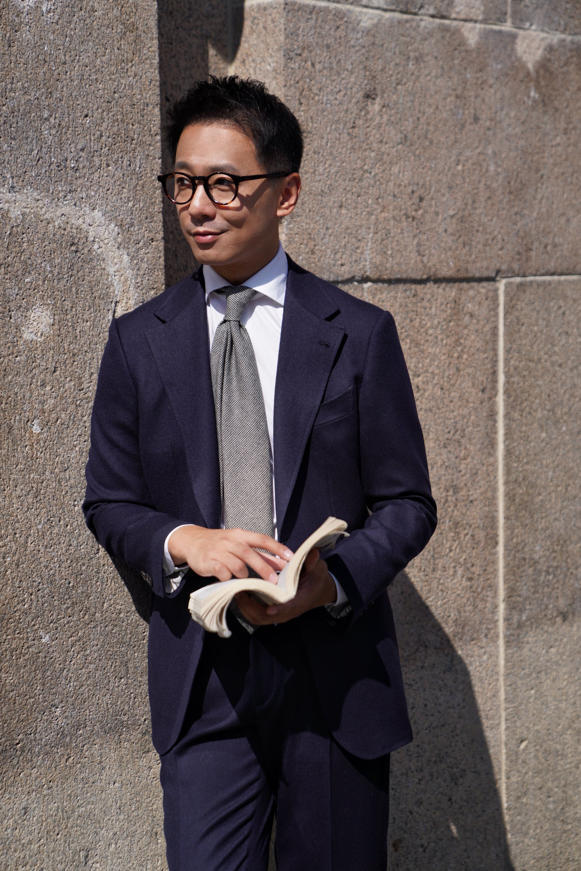 MTO Navy Twill 120s Worsted Flannel Suit #984