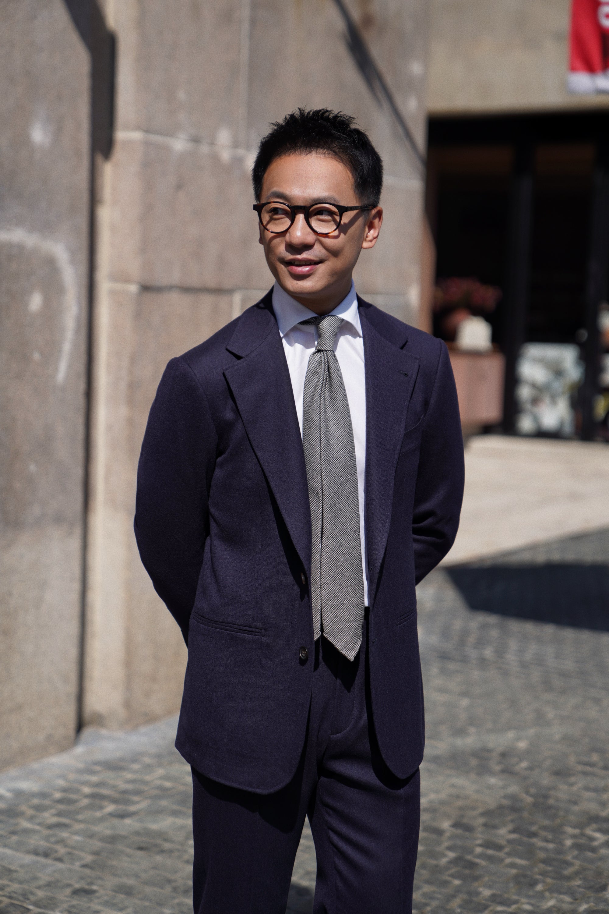 MTO Navy Twill 120s Worsted Flannel Suit #984