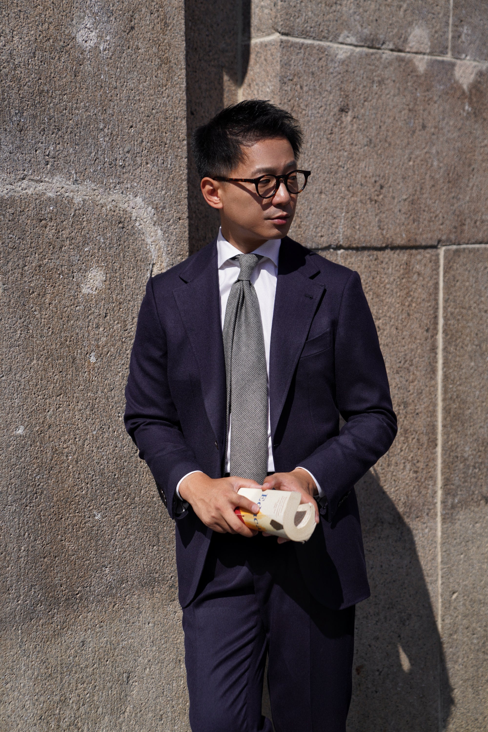 MTO Navy Twill 120s Worsted Flannel Suit #984