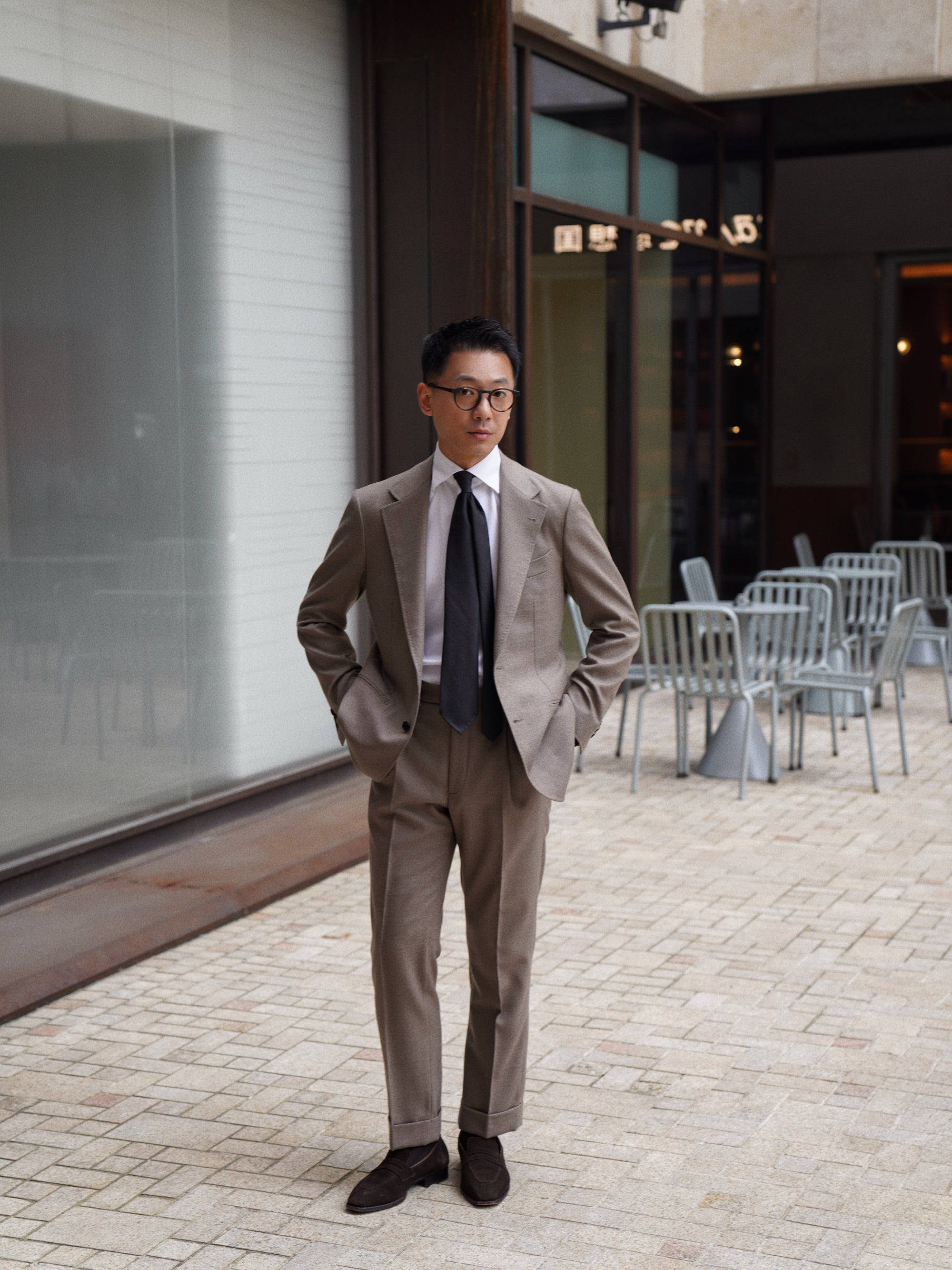 MTO Mocha Twill 120s Worsted Flannel Suit #985