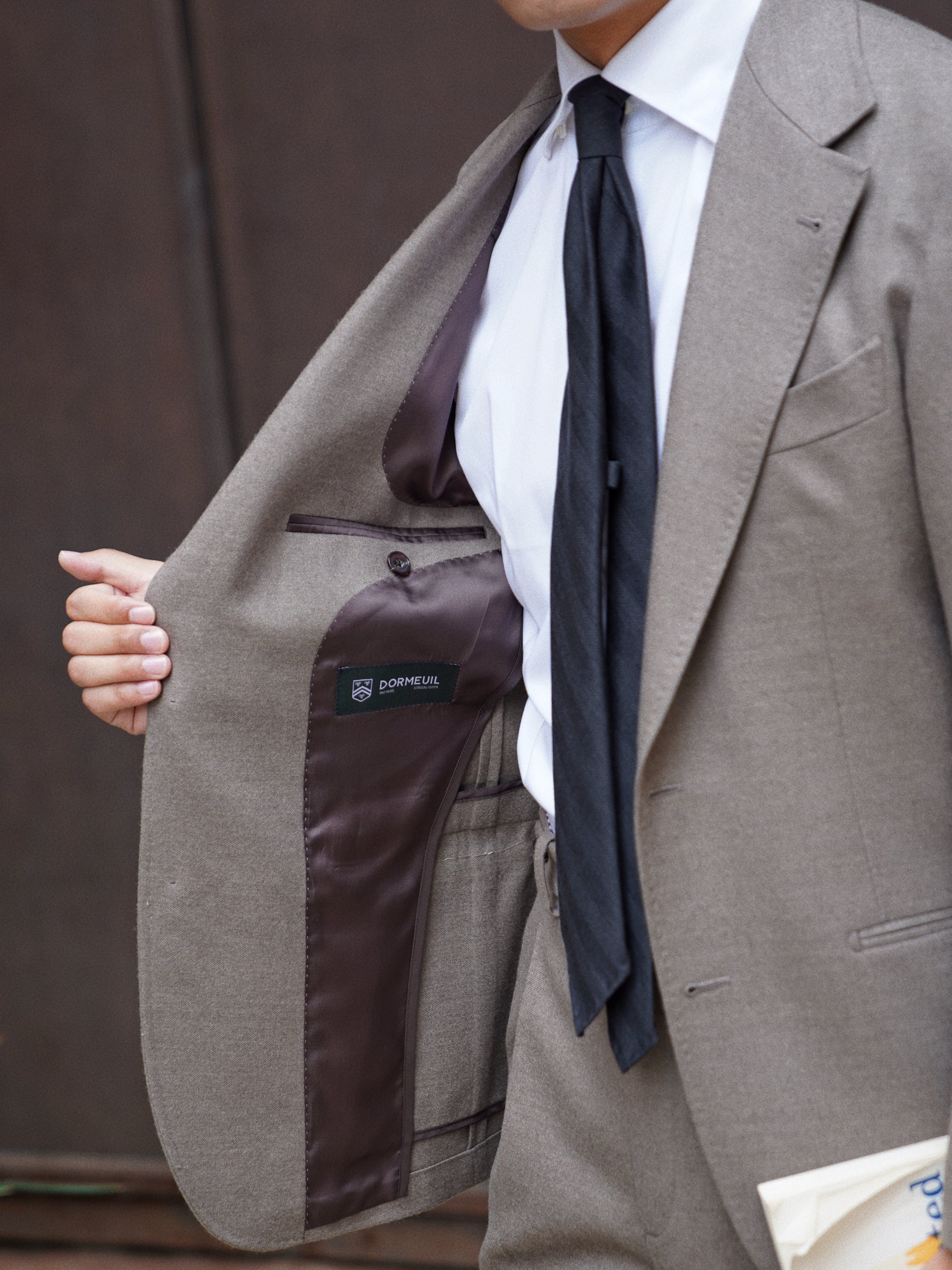 MTO Mocha Twill 120s Worsted Flannel Suit #985
