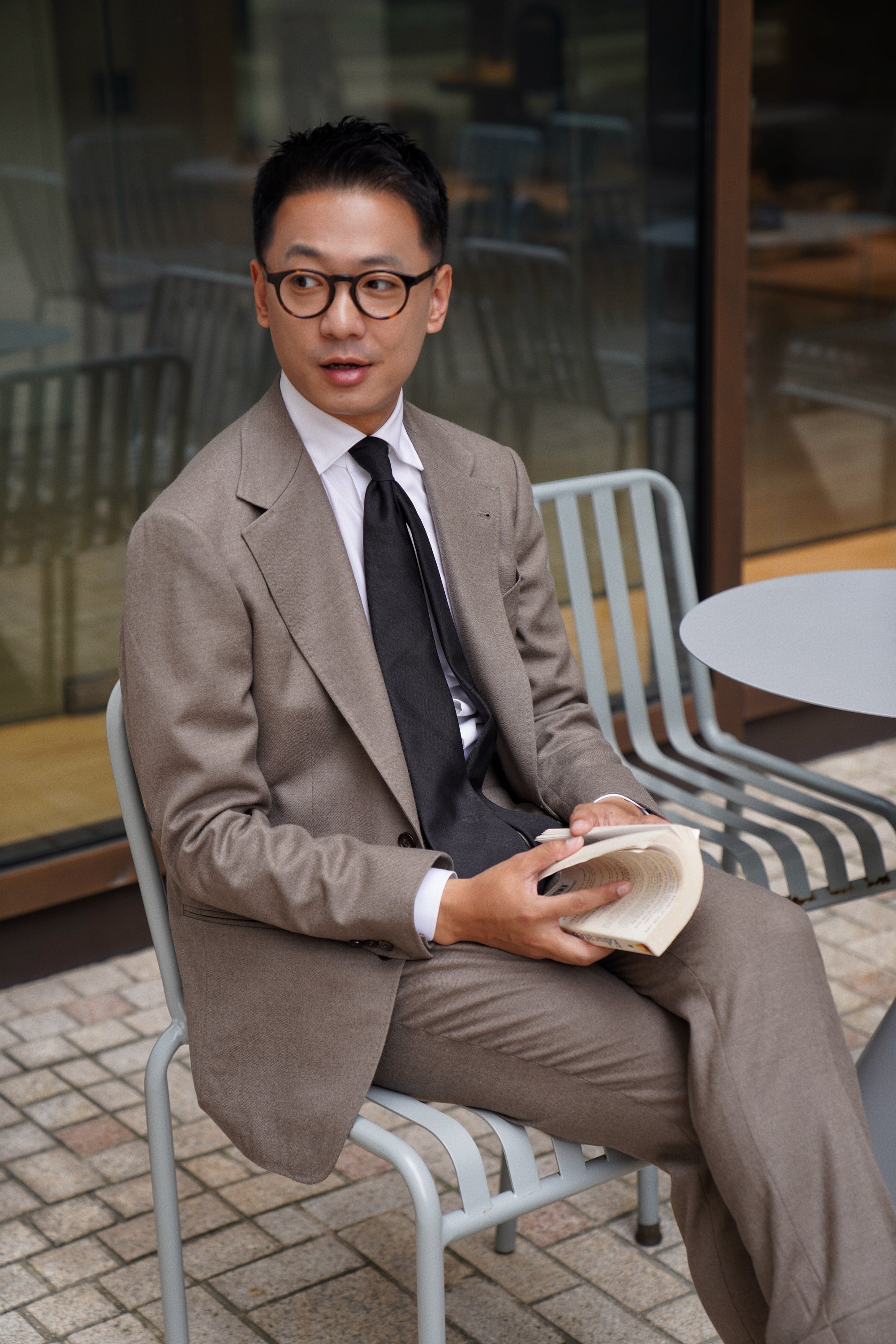 MTO Mocha Twill 120s Worsted Flannel Suit #985