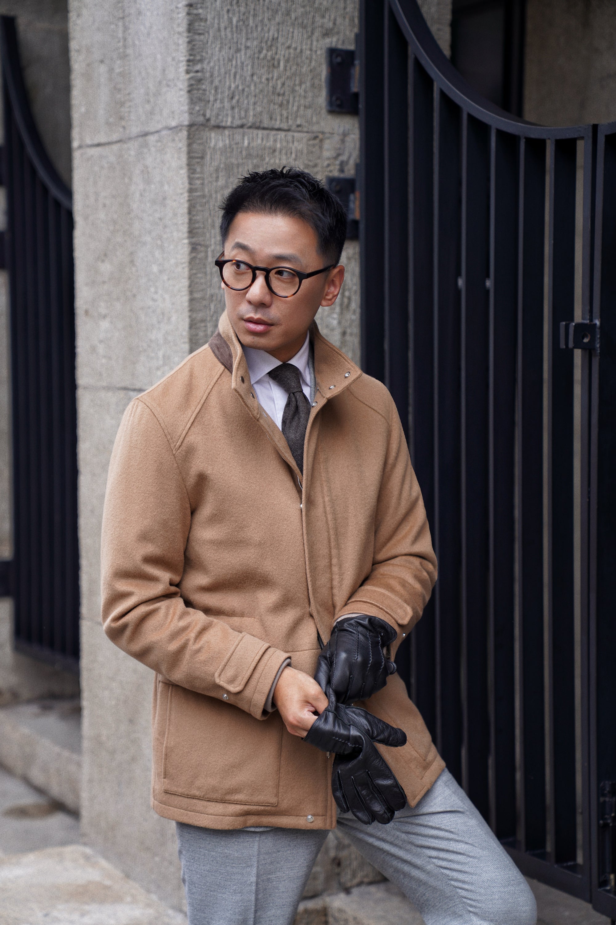 Camel Wool Cashmere M65 Jacket #404