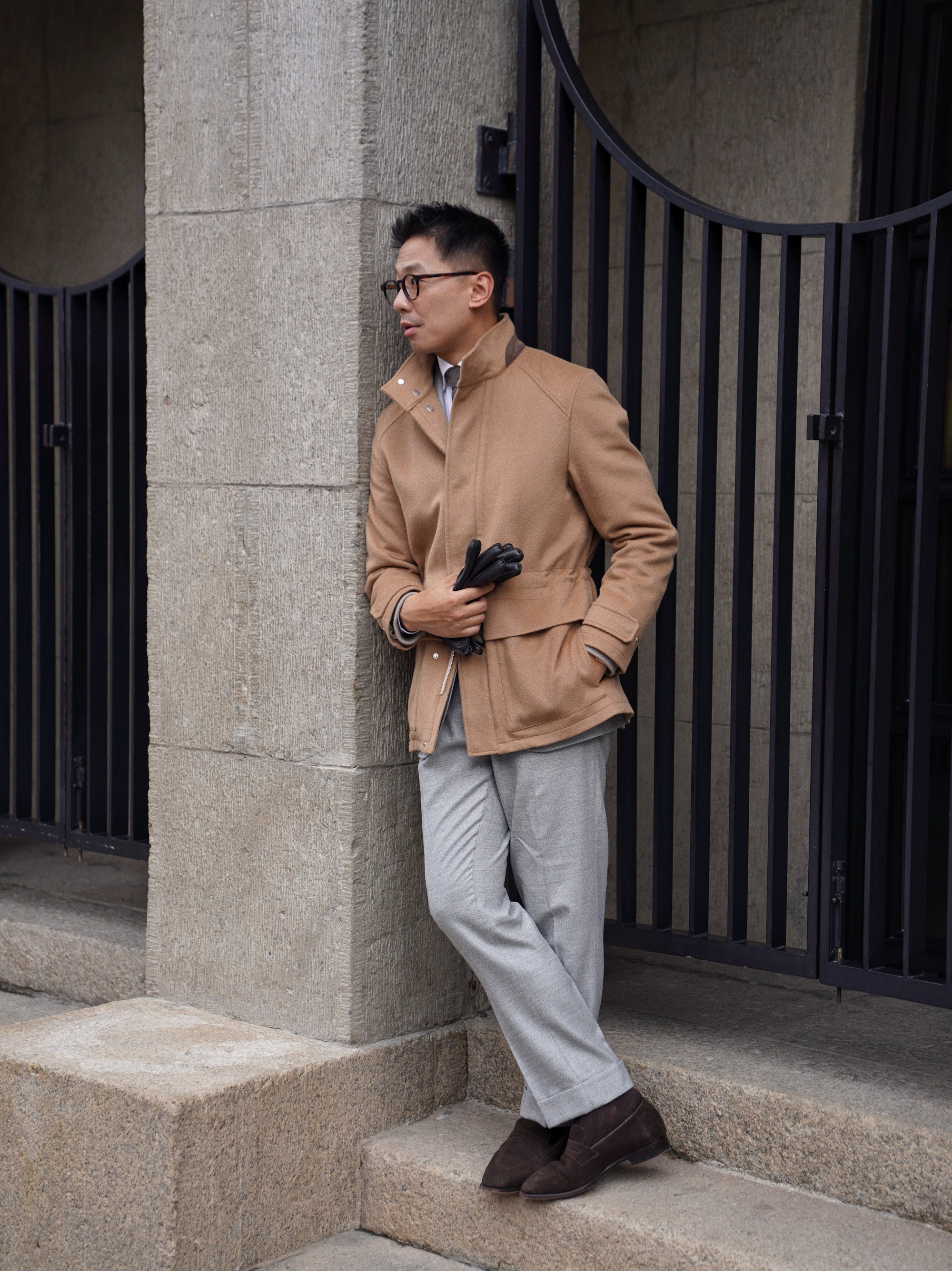 Camel Wool Cashmere M65 Jacket #404
