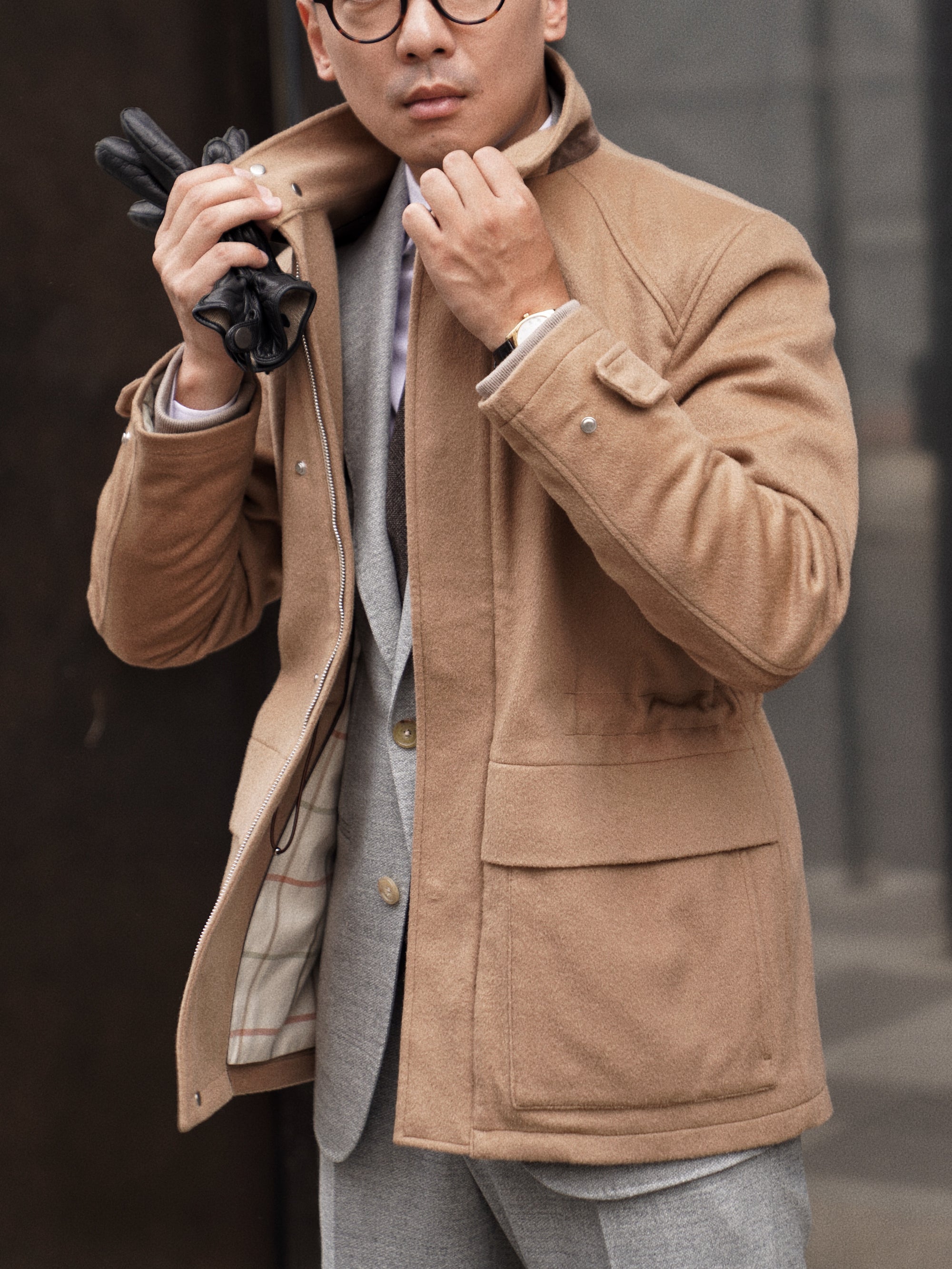 Camel Wool Cashmere M65 Jacket #404