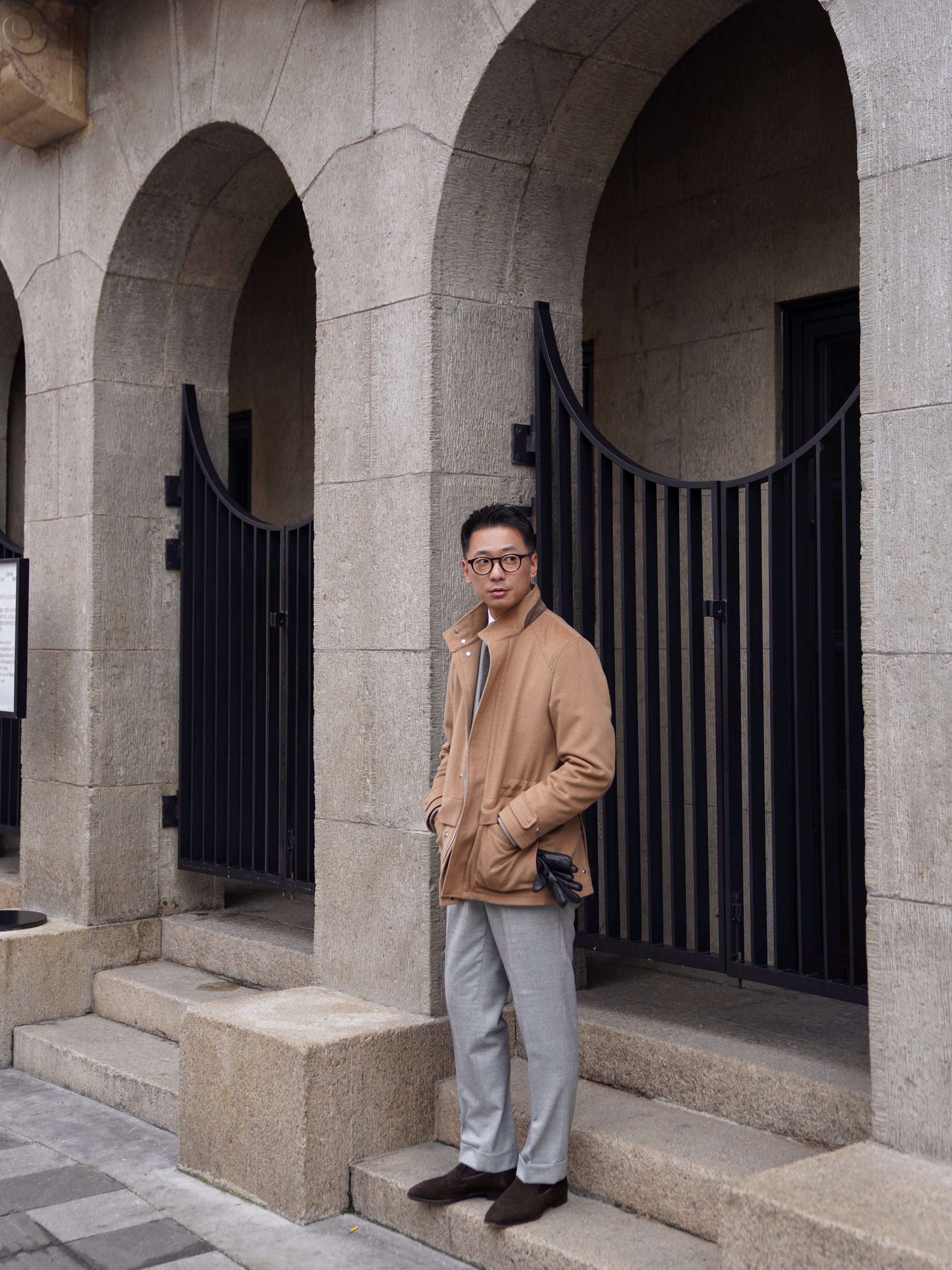 Camel Wool Cashmere M65 Jacket #404