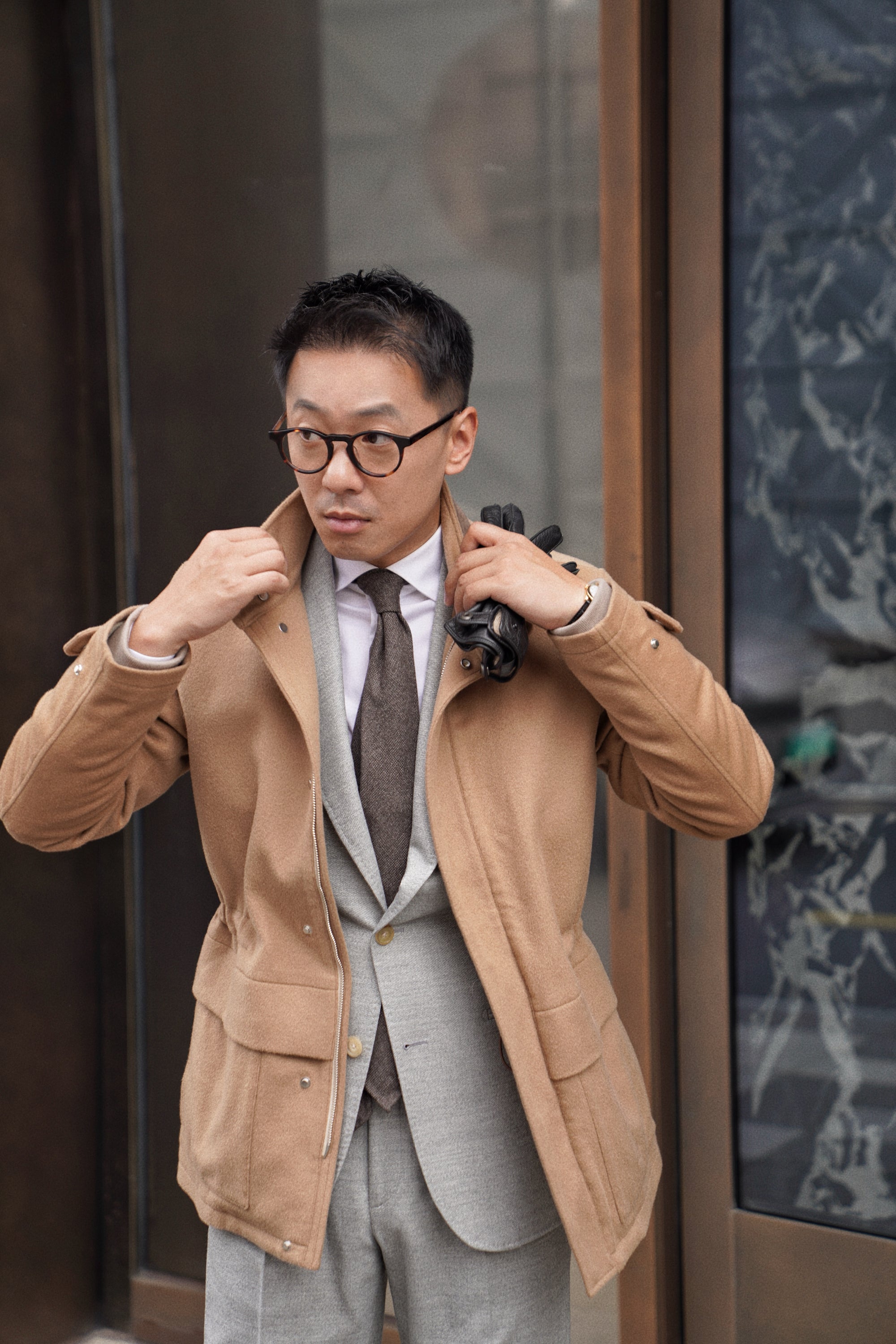 Camel Wool Cashmere M65 Jacket #404