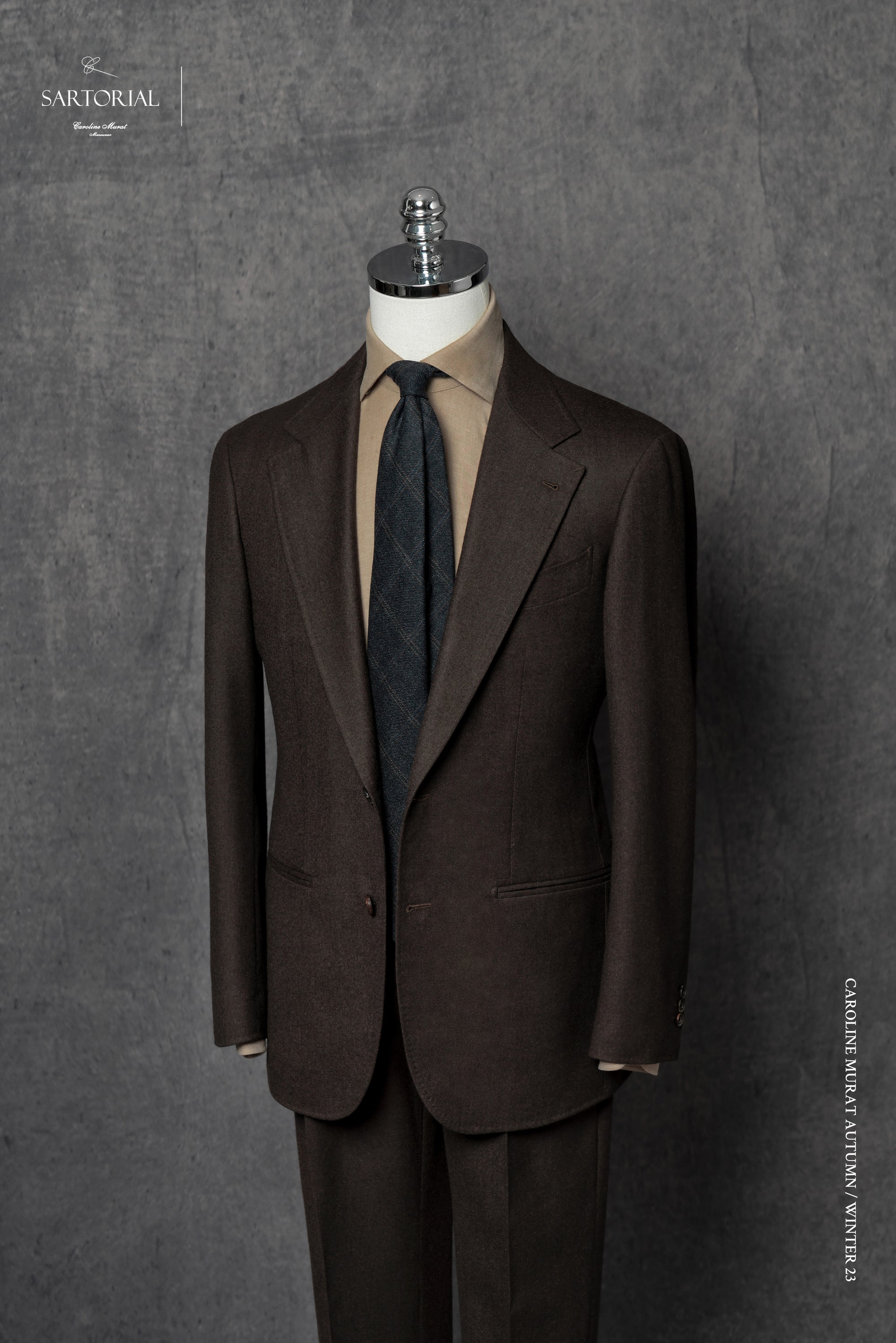 MTO Brown Worsted Flannel Suit #26