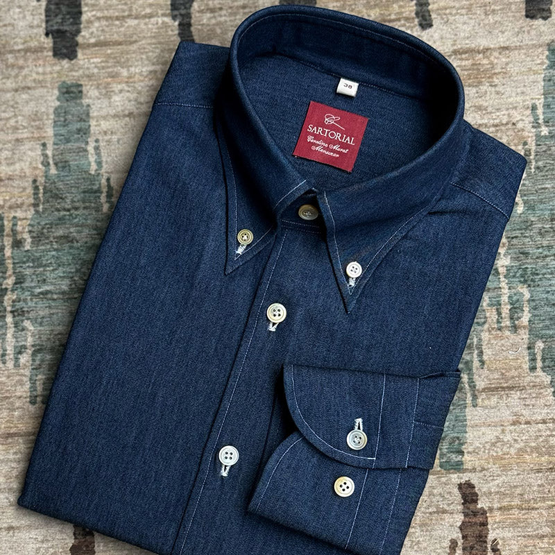 MTO Hand-stitched Indigo Denim Shirt