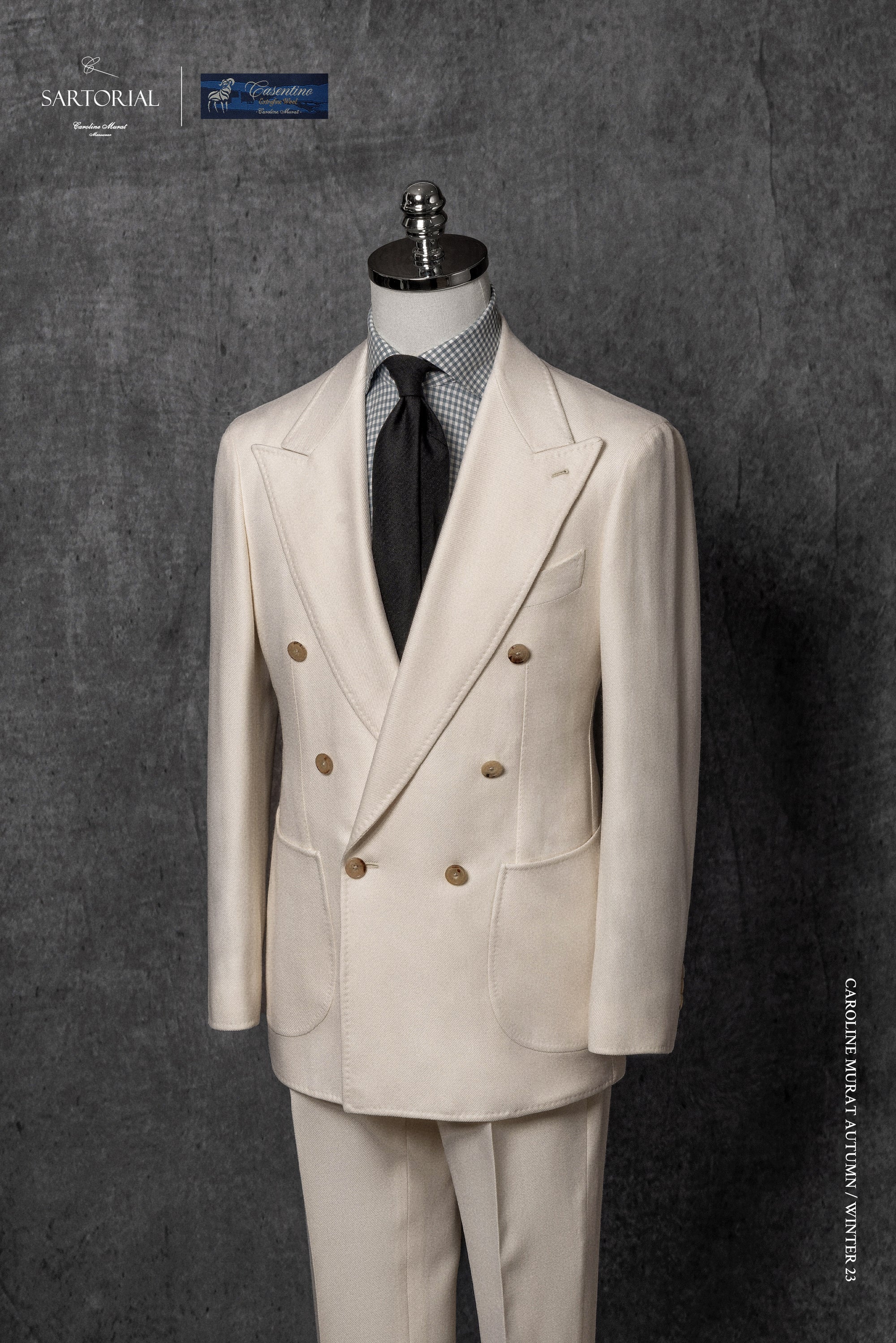 MTO Beige Double Breasted Twill Suit #20