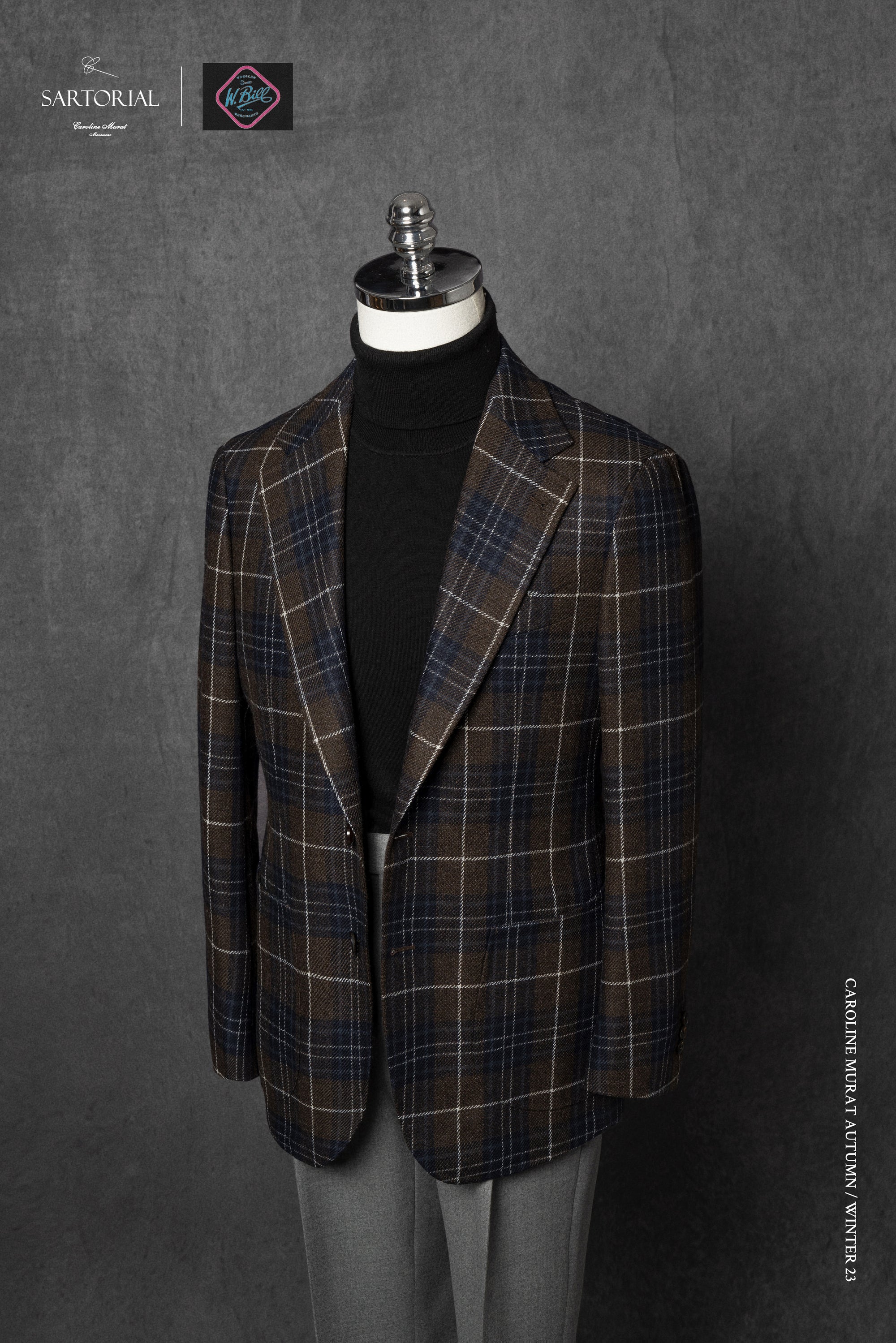 MTO Taupe Plaid Tweed Jacket #34