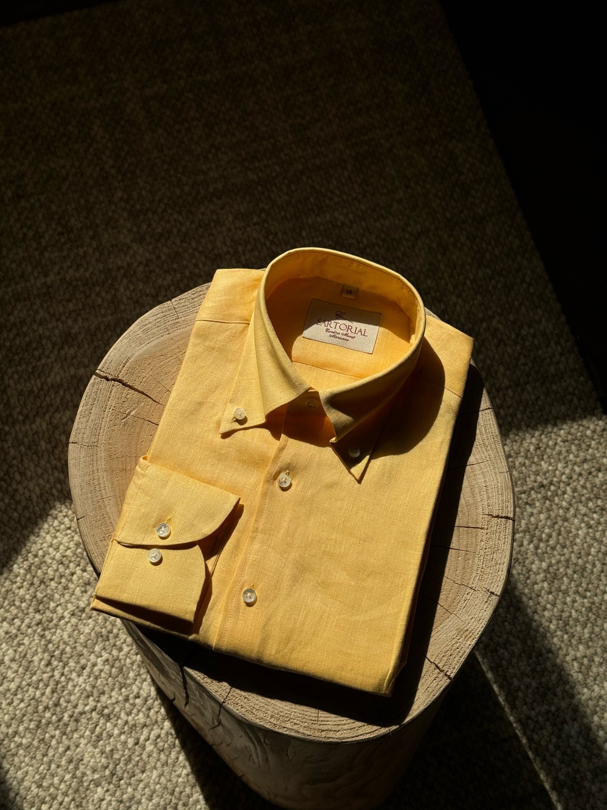 MTO Lemon / Emerald Linen Shirt