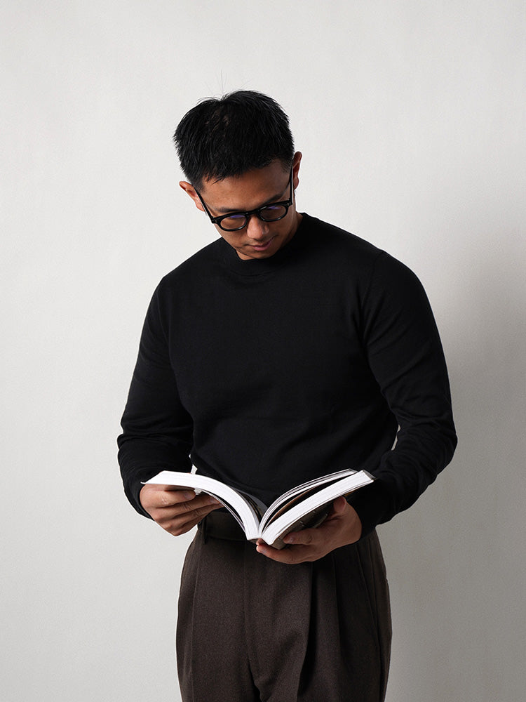 Black Long Sleeve Crew Neck Jumper