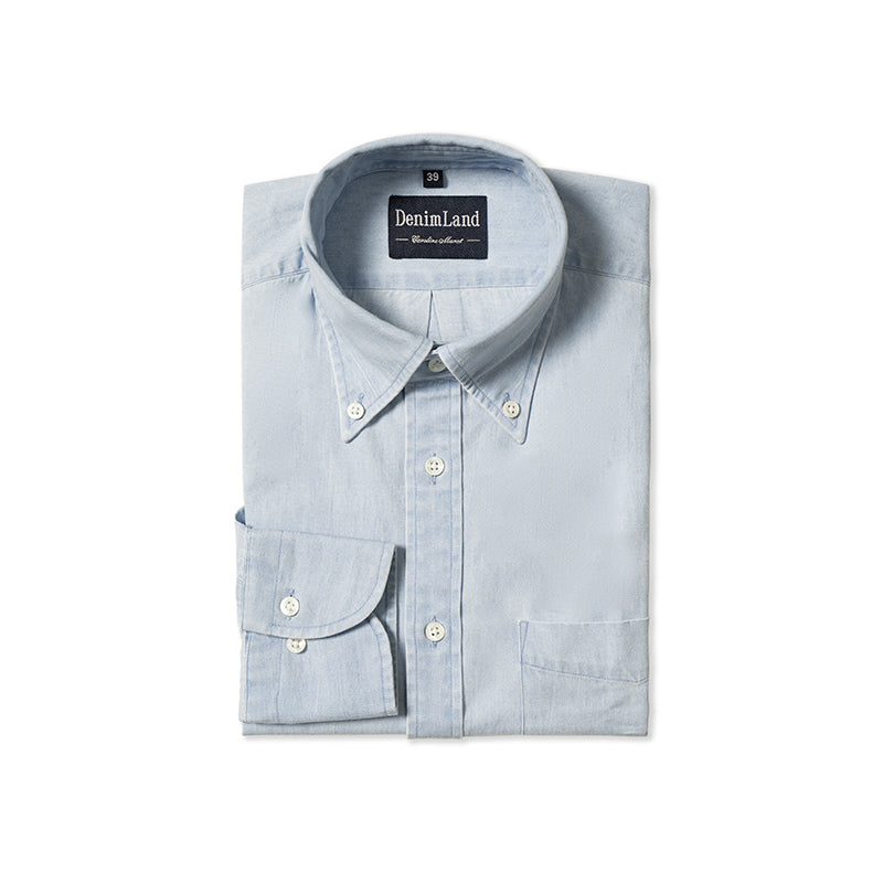 MTO Washed Denim Button Down Shirt