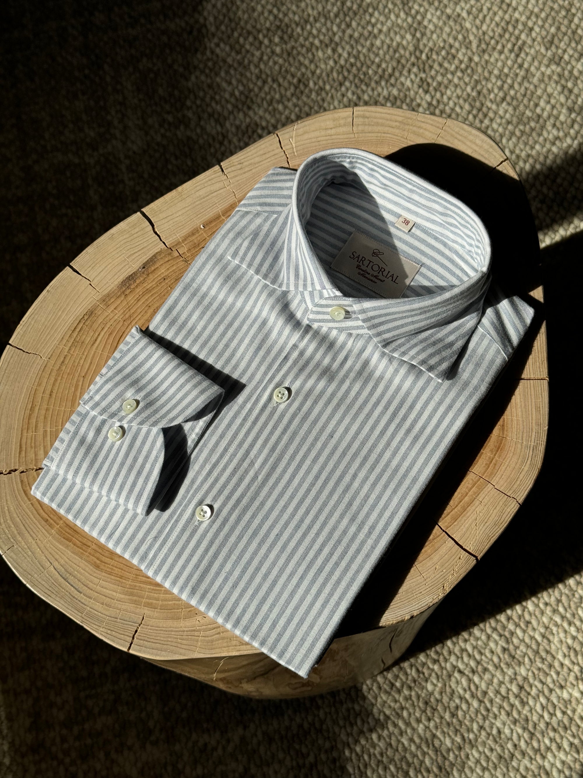 MTO Cotton Lyocell Blending Stripe Shirt