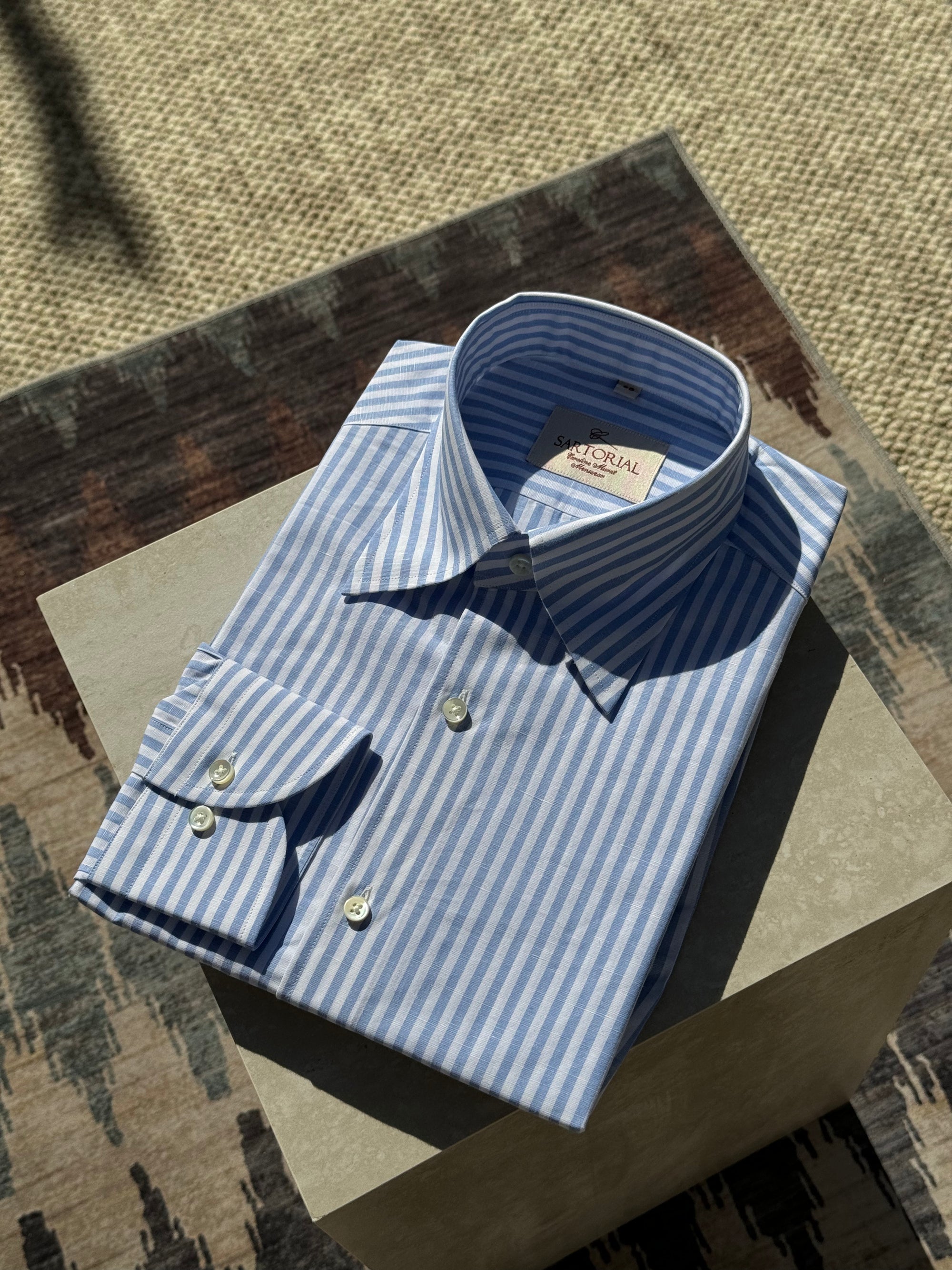 MTO Stipe Cotton Linen Blending Shirt #421 #424