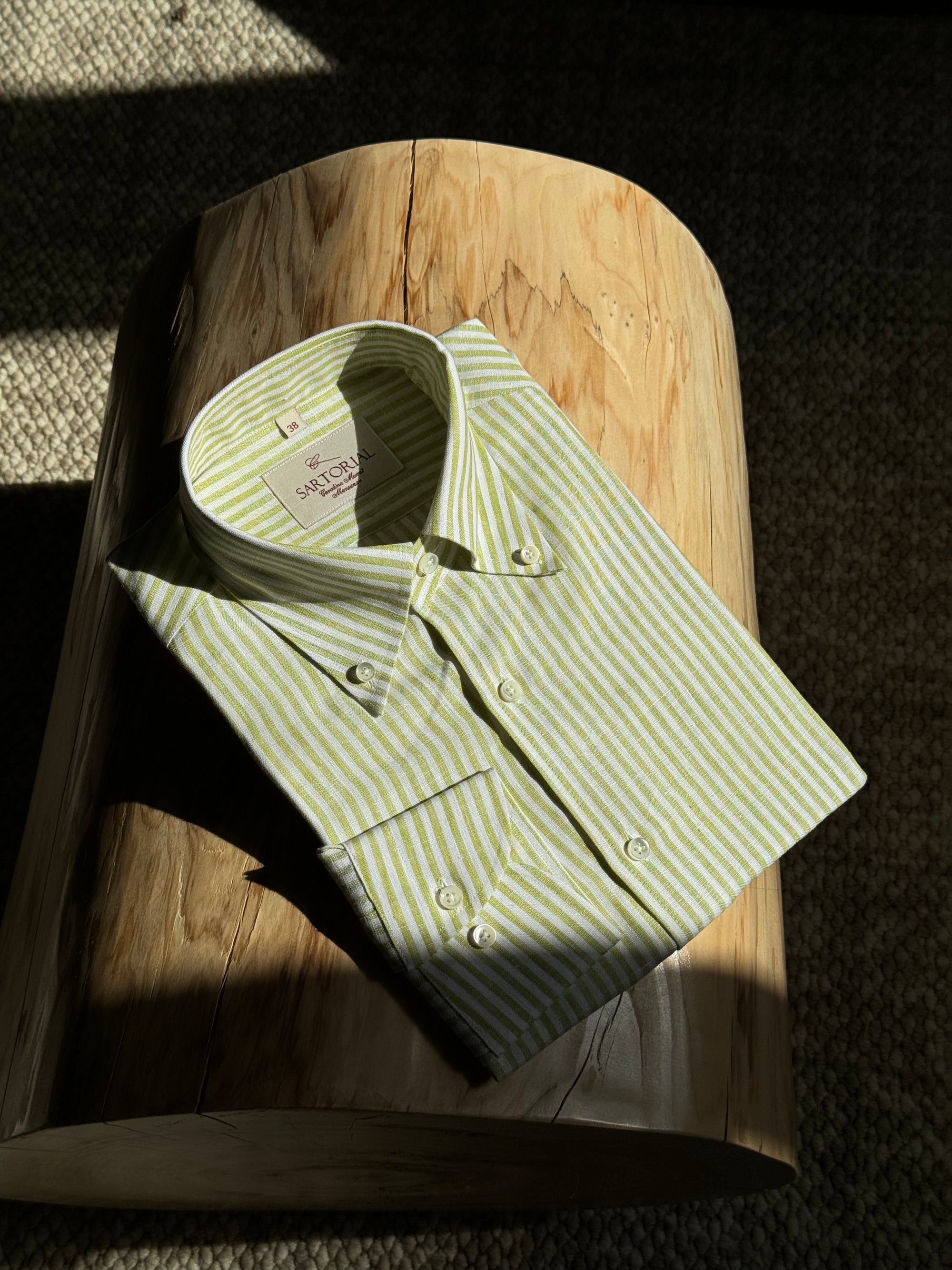 MTO Stipe Cotton Linen Blending Shirt #429 #430