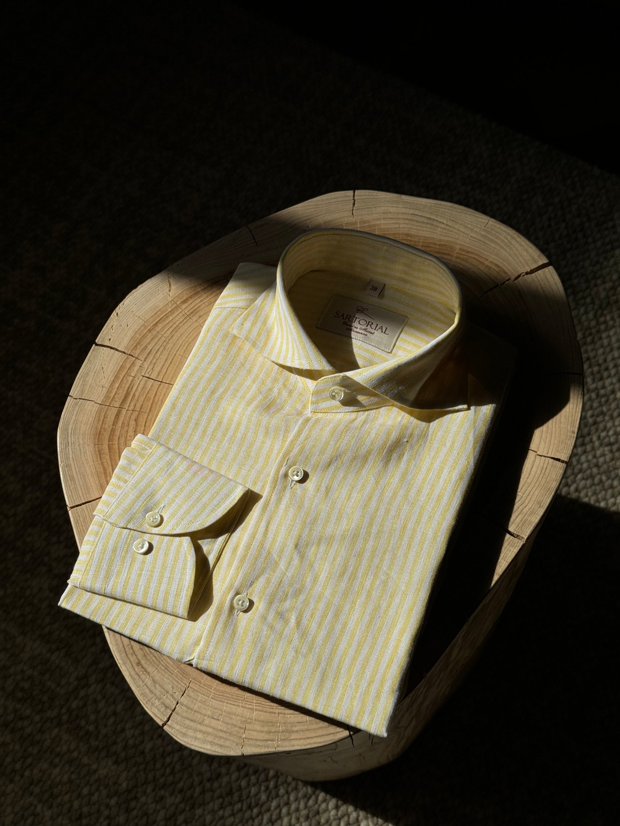 MTO Stipe Cotton Linen Blending Shirt #429 #430