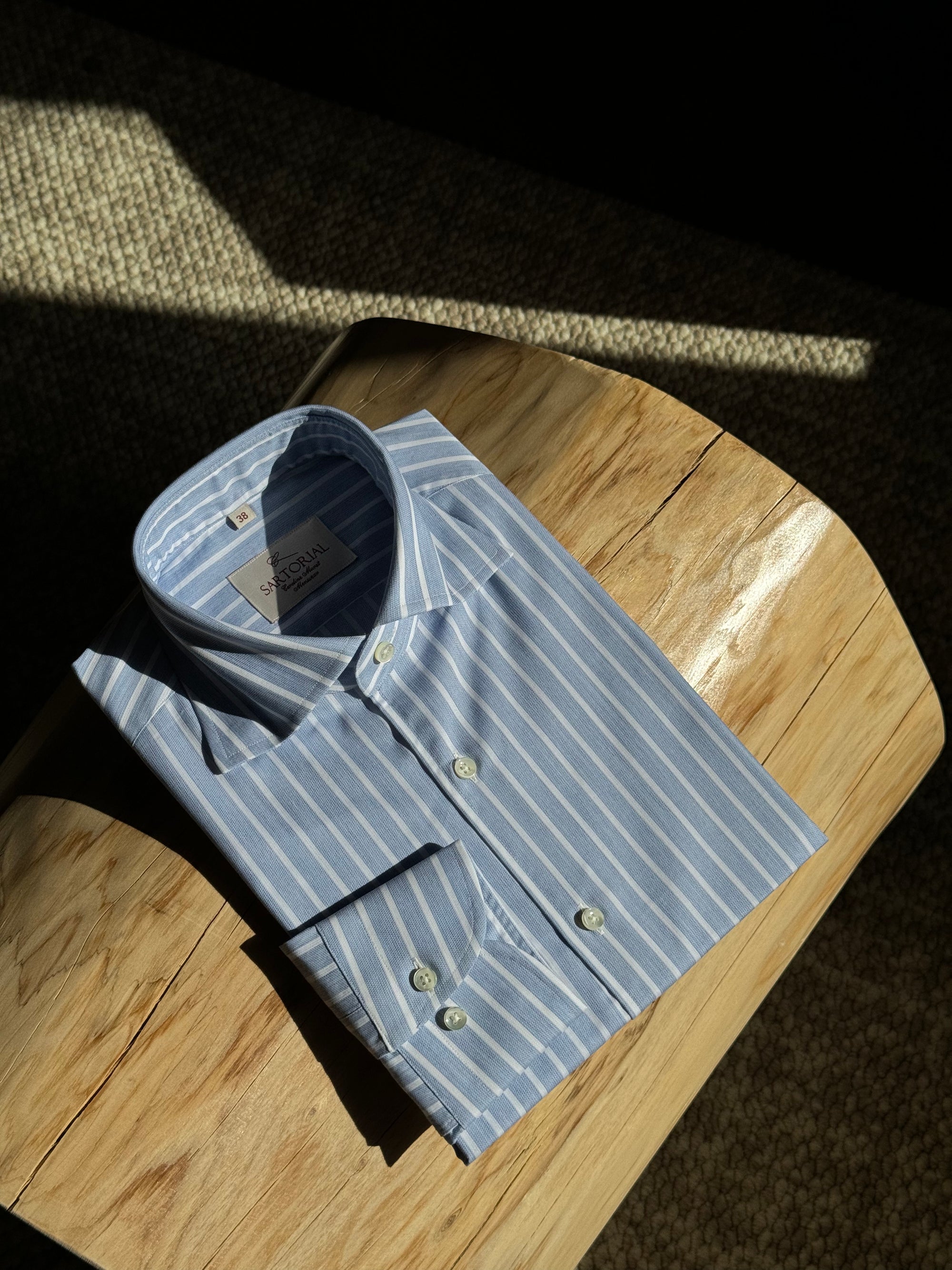 MTO Open Weave Cotton Stripe Shirt