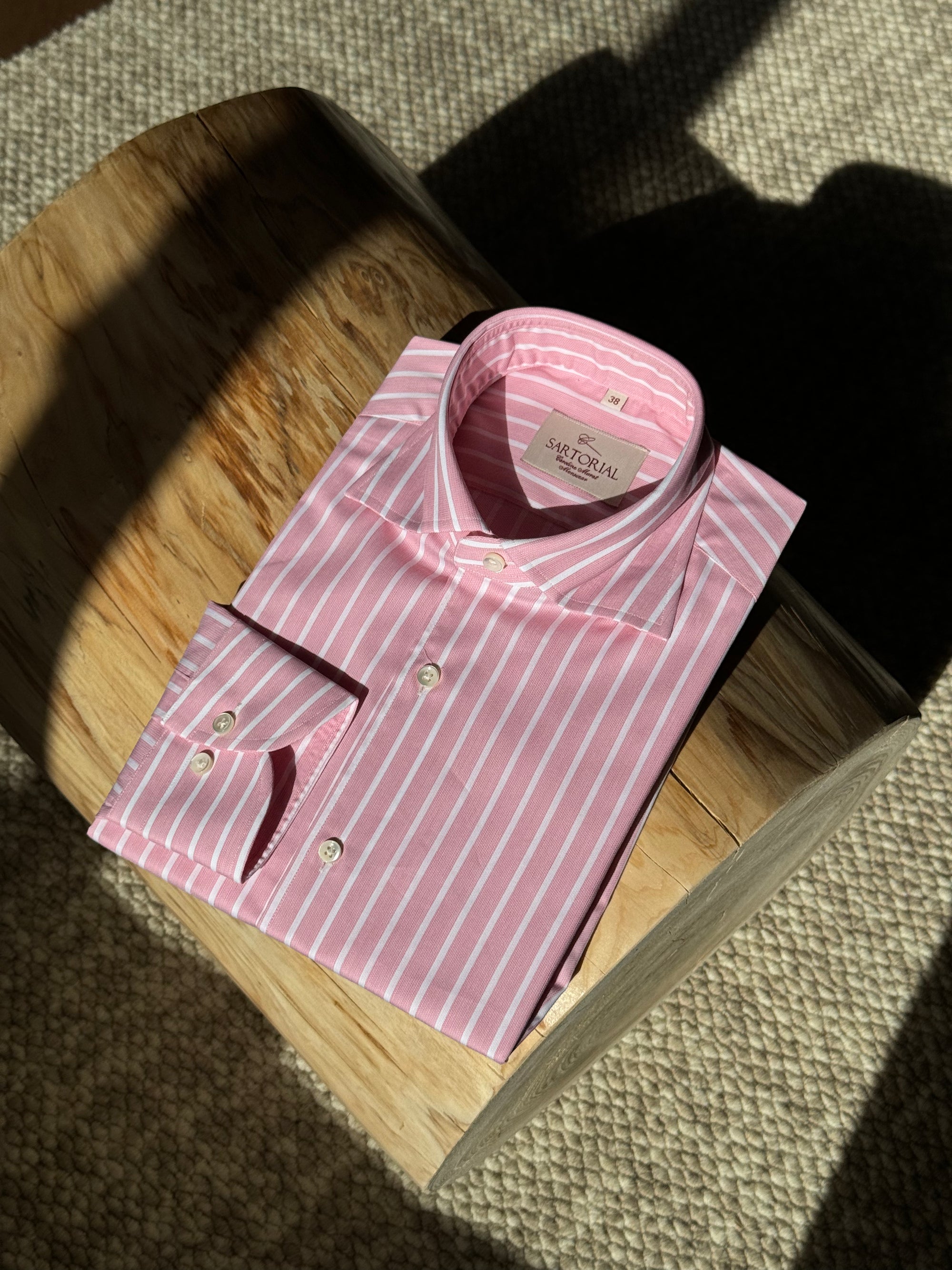 MTO Open Weave Cotton Stripe Shirt