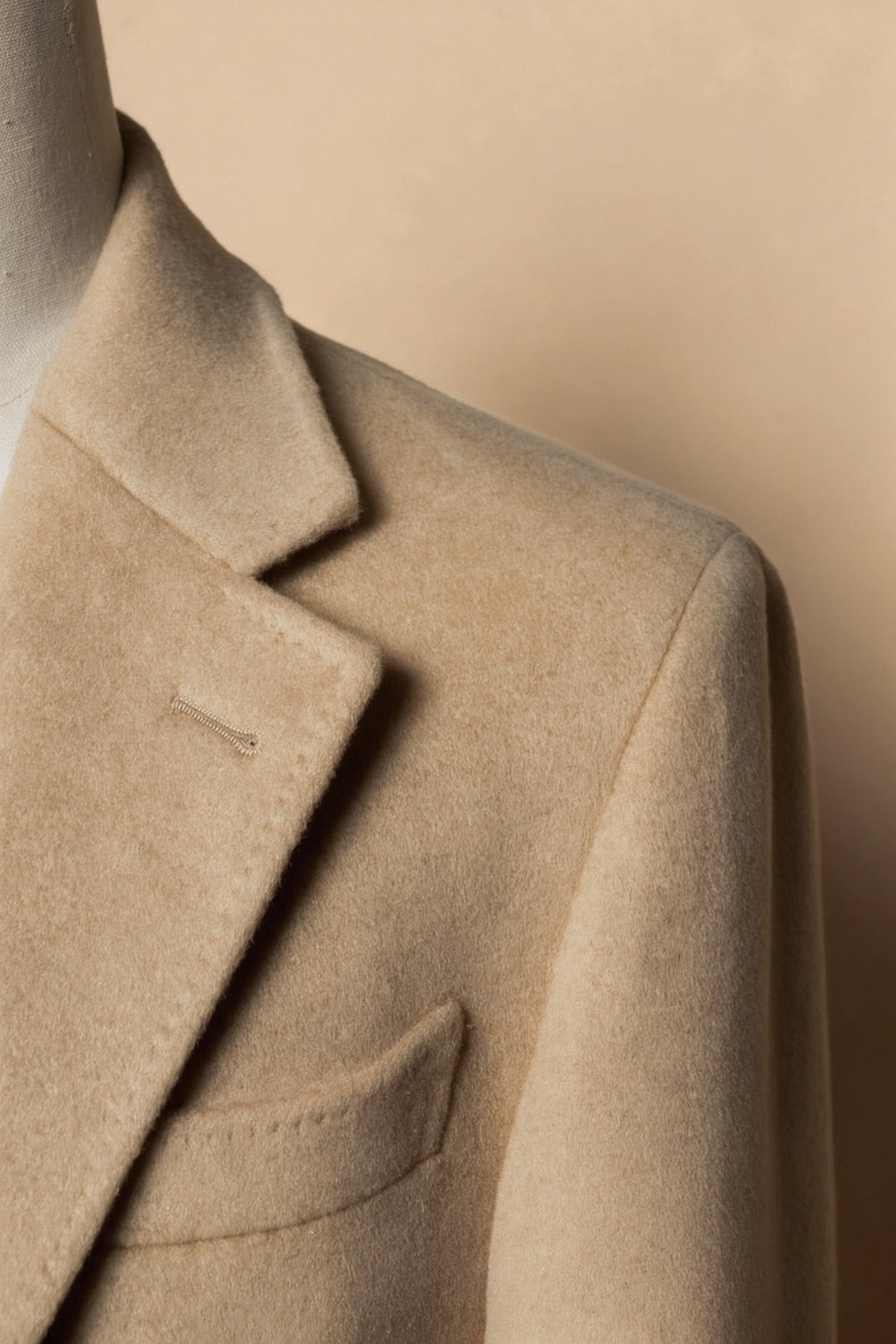 Light Camel Wool Chesterfield Coat #852