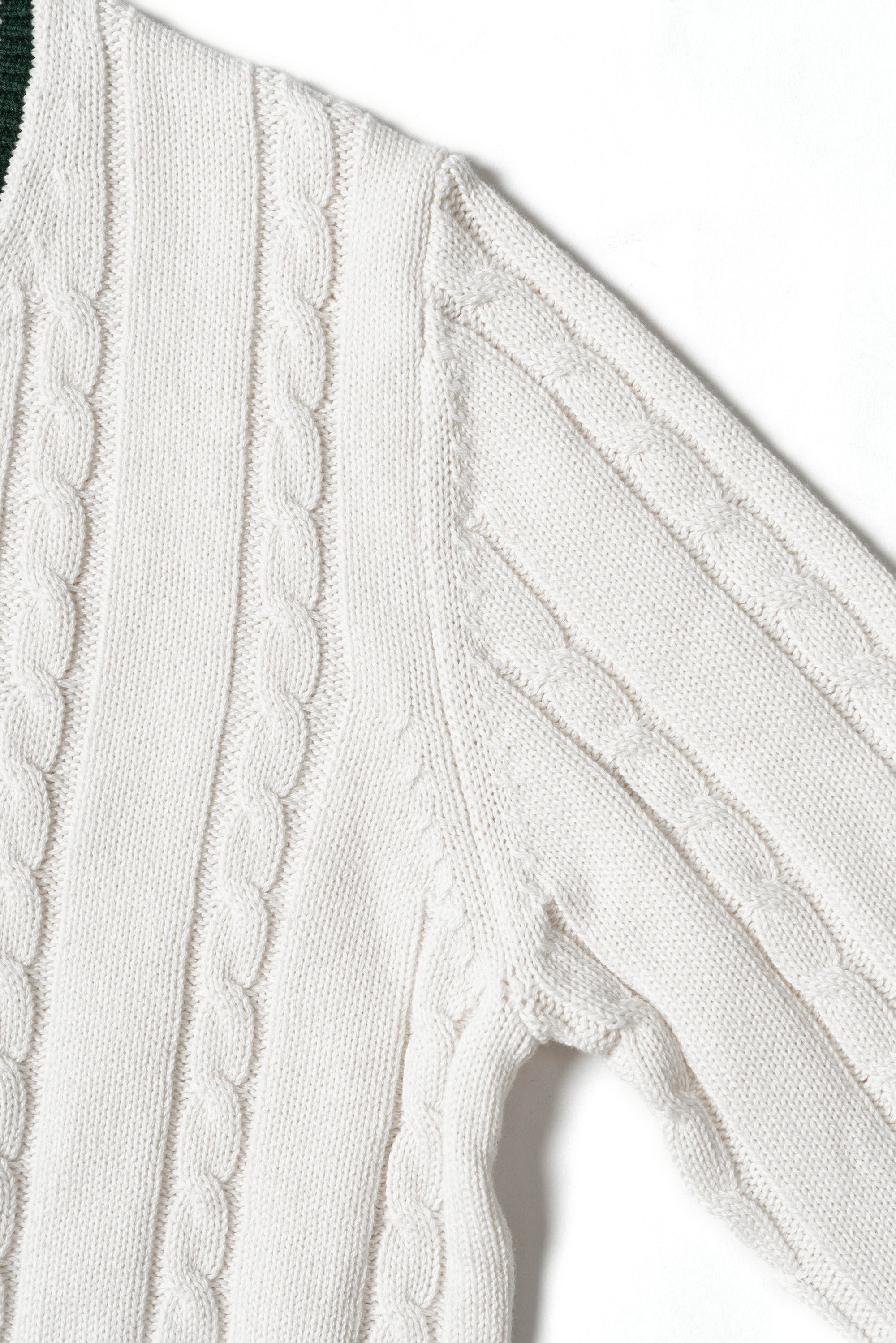 White Ivy V Neck Cable Knit Jumper