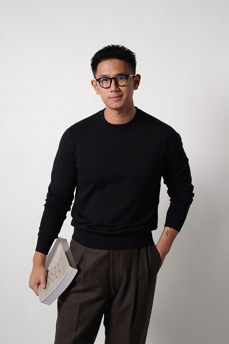Black Long Sleeve Crew Neck Jumper