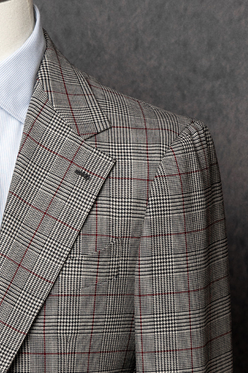 MTO Glen Check Red Overcheck Tweed Jacket #6