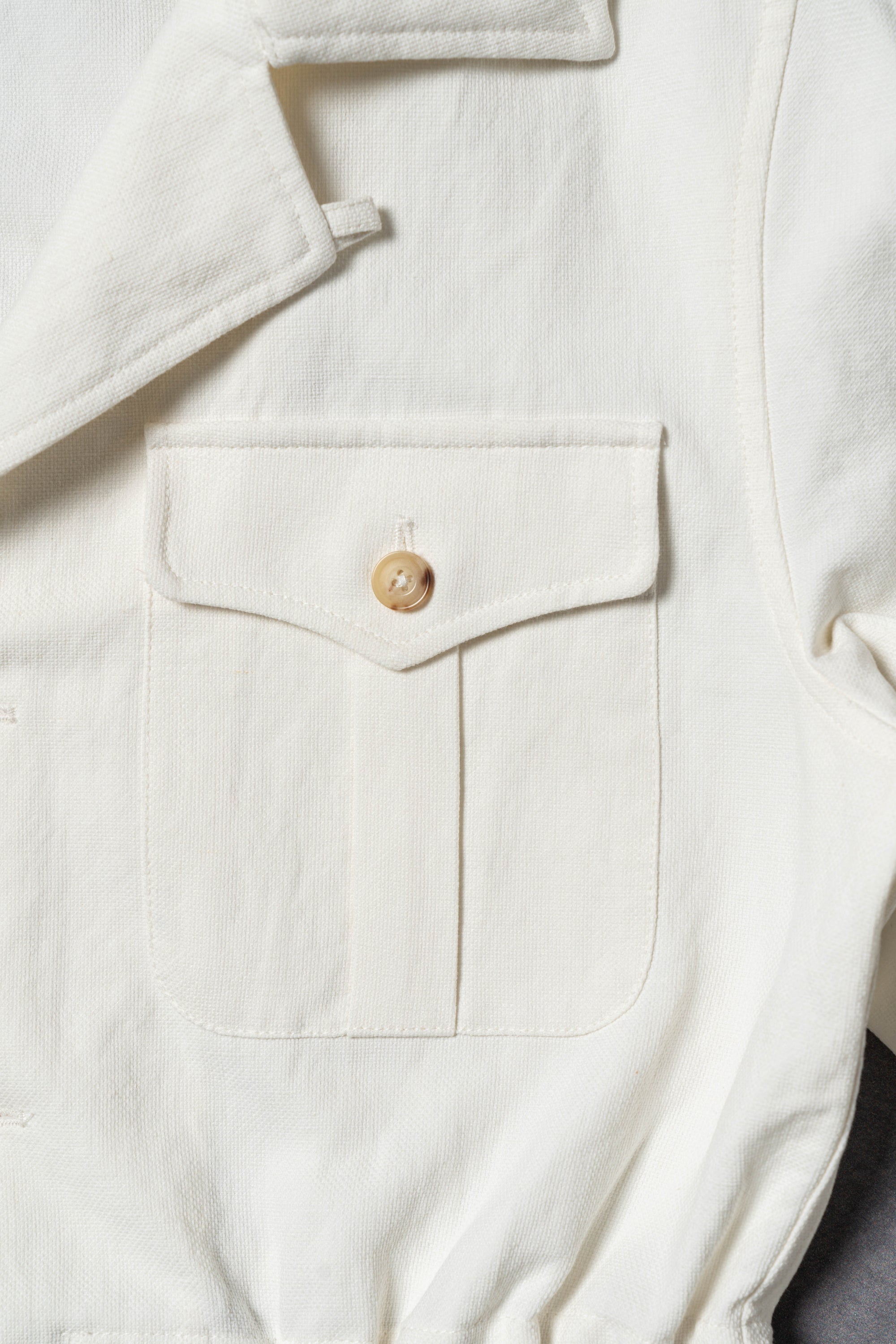 Beige Linen Cotton Safari Jacket