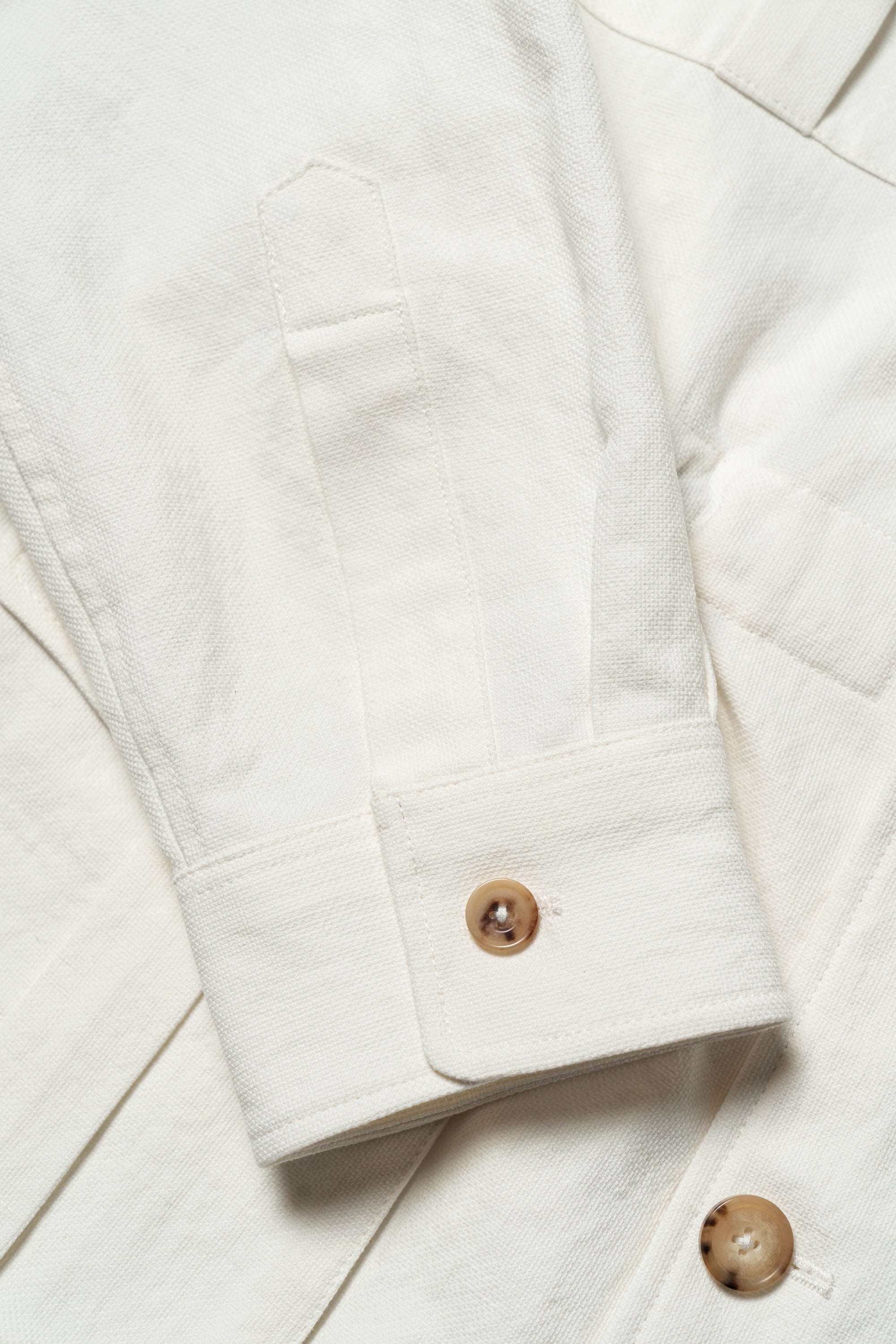 Beige Linen Cotton Safari Jacket