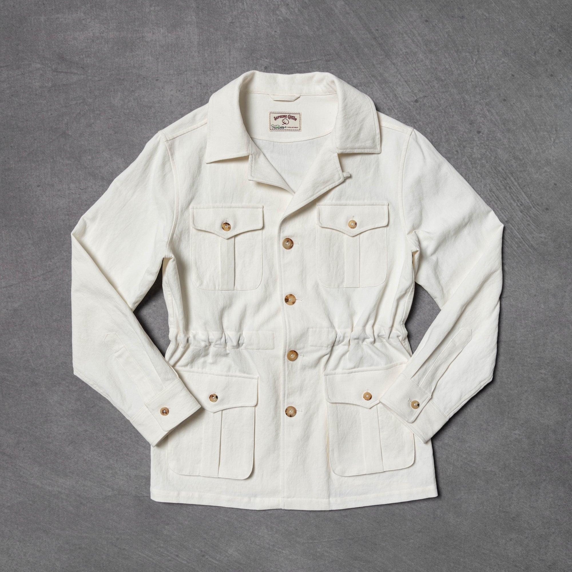 Beige Linen Cotton Safari Jacket