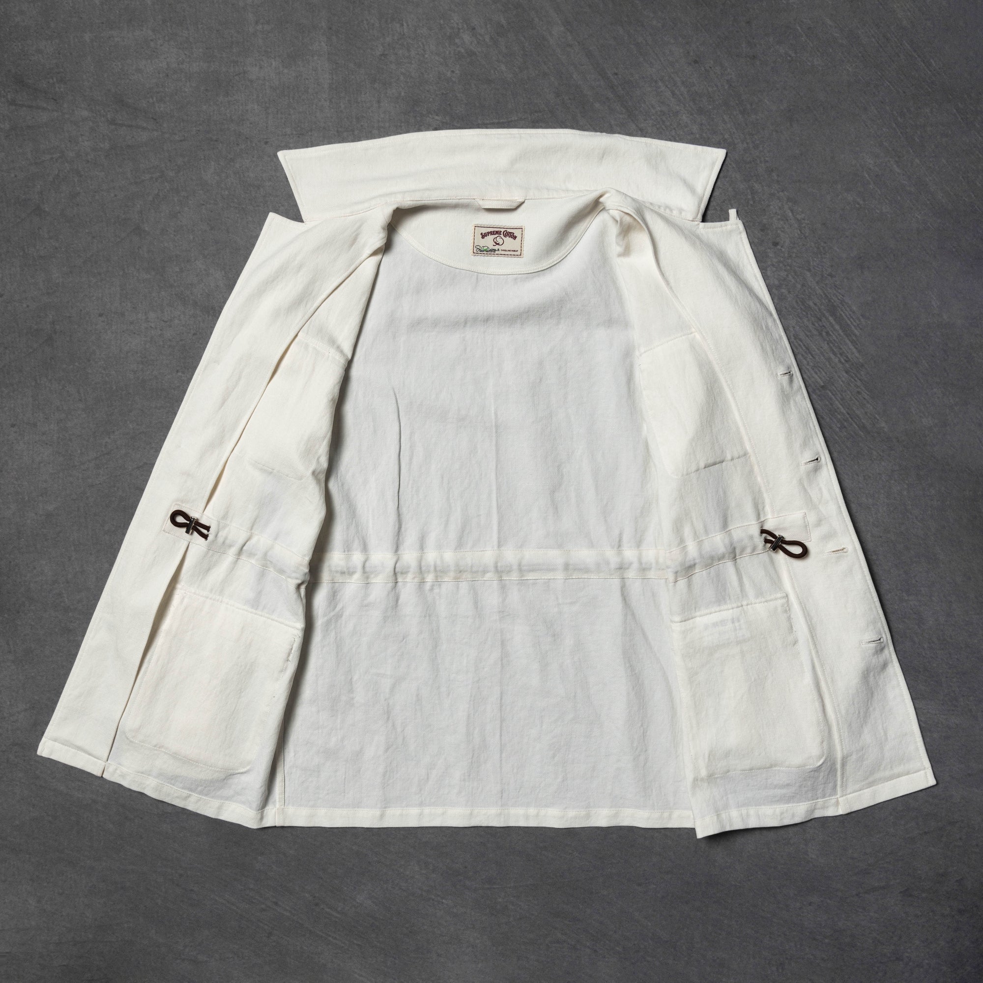 Beige Linen Cotton Safari Jacket